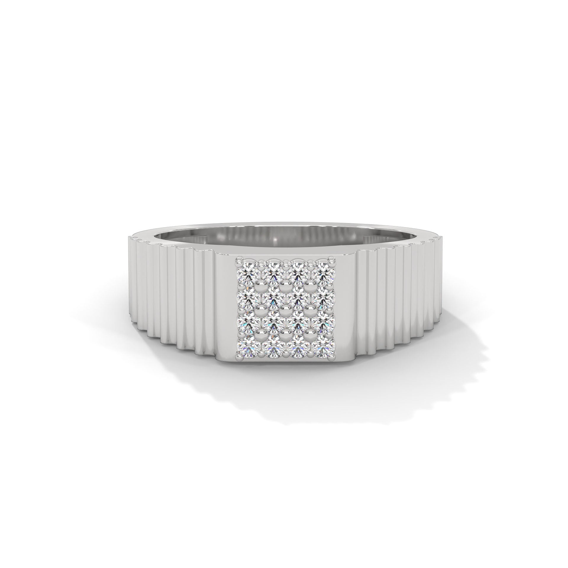 Vanguard 0.22 CTW Round Lab-Grown Diamond Textured Men's Ring