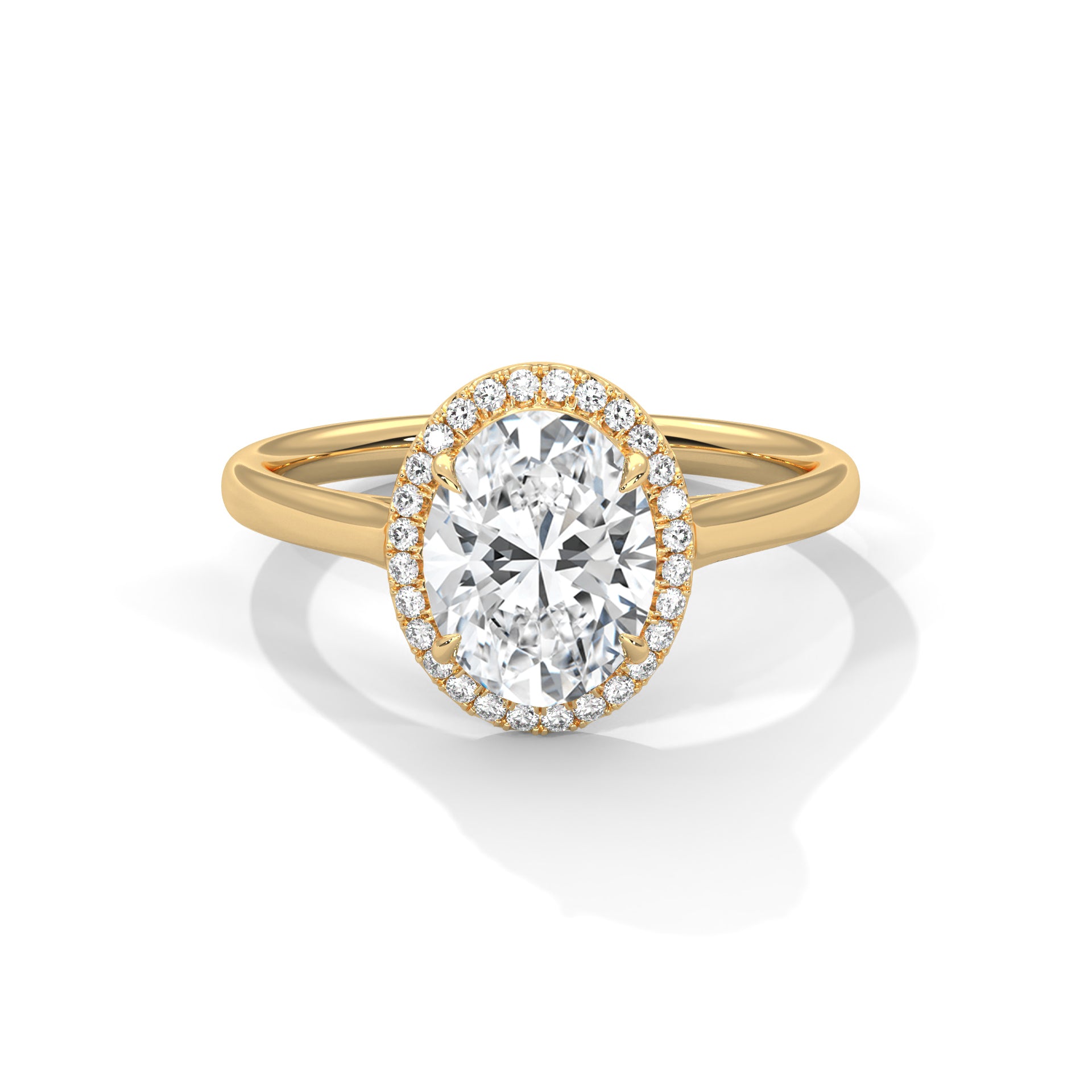 Delphine 3ct Oval Lab-Grown Diamond Halo Engagement Ring | 3.14 CTW
