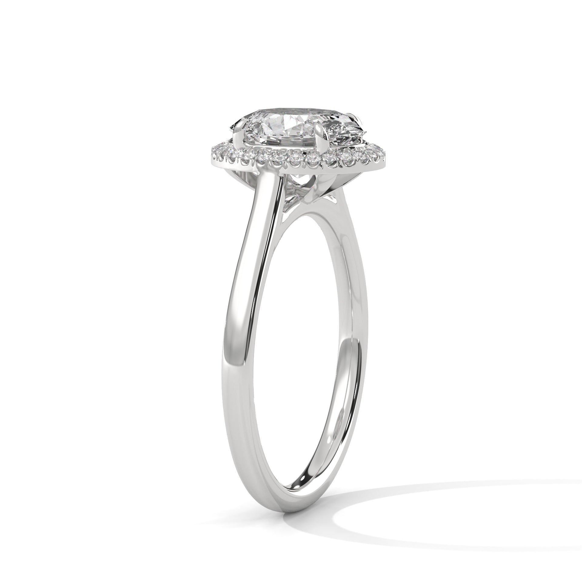 Delphine 3ct Oval Lab-Grown Diamond Halo Engagement Ring | 3.14 CTW