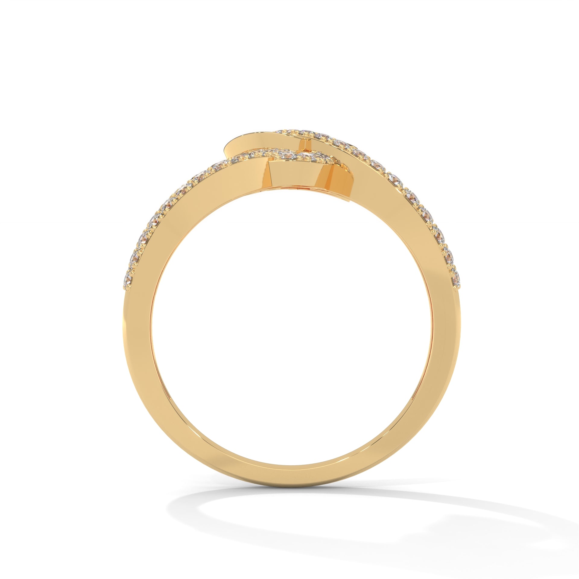 FloraLuxe 0.66 CTW Lab-Grown Diamond Leaf Ring | 14K & 18K Gold