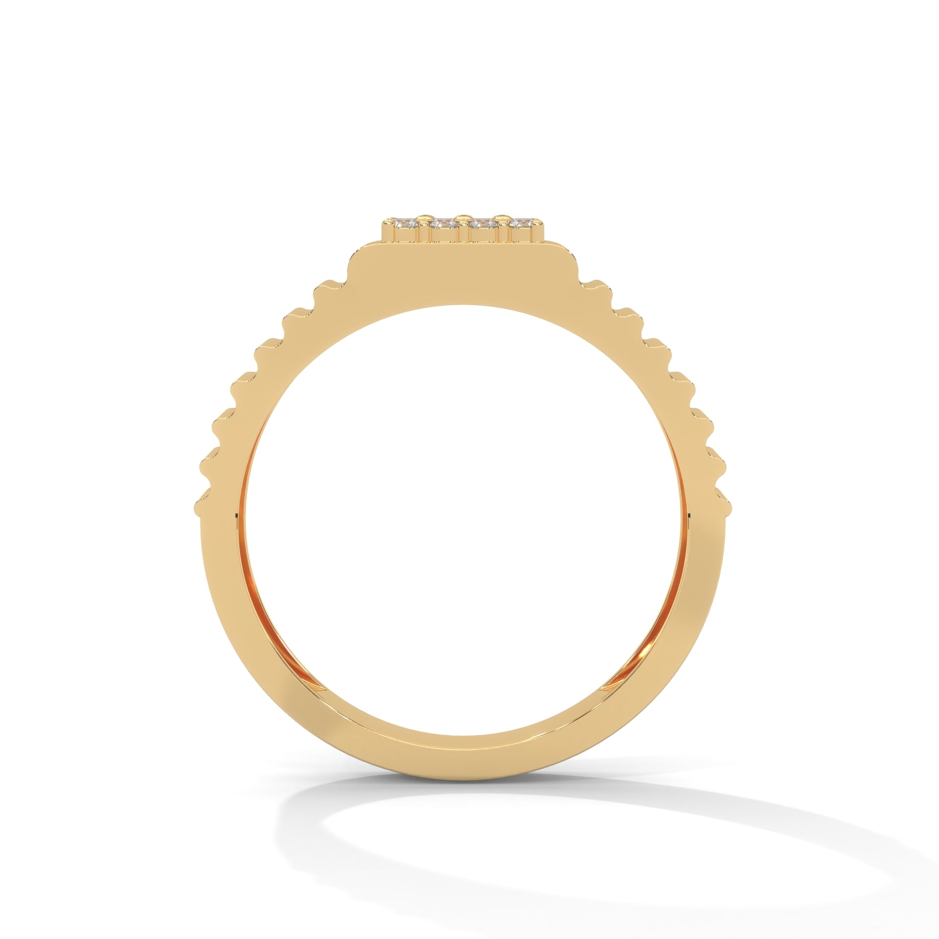 Vanguard 0.22 CTW Round Lab-Grown Diamond Textured Men's Ring