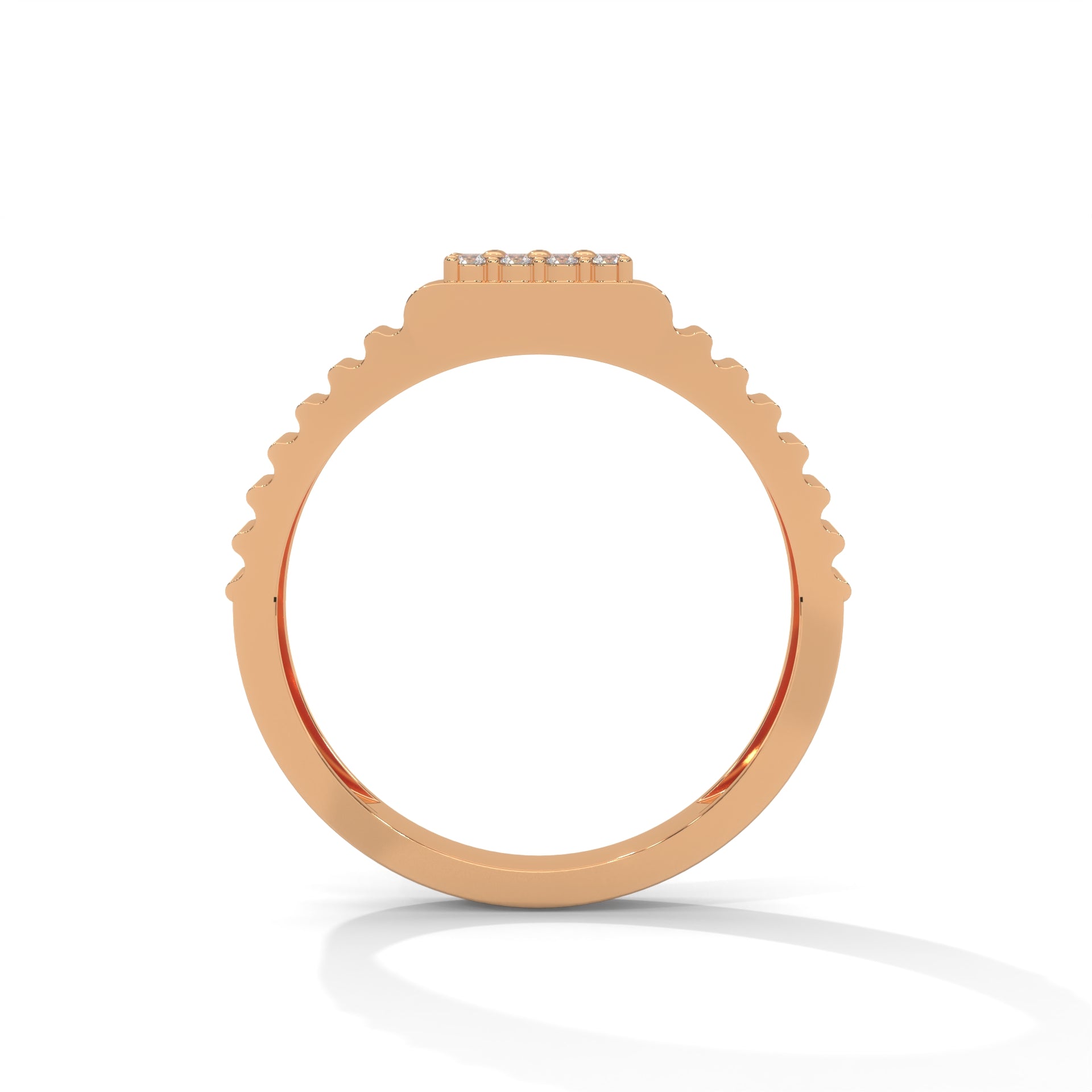 Vanguard 0.22 CTW Round Lab-Grown Diamond Textured Men's Ring