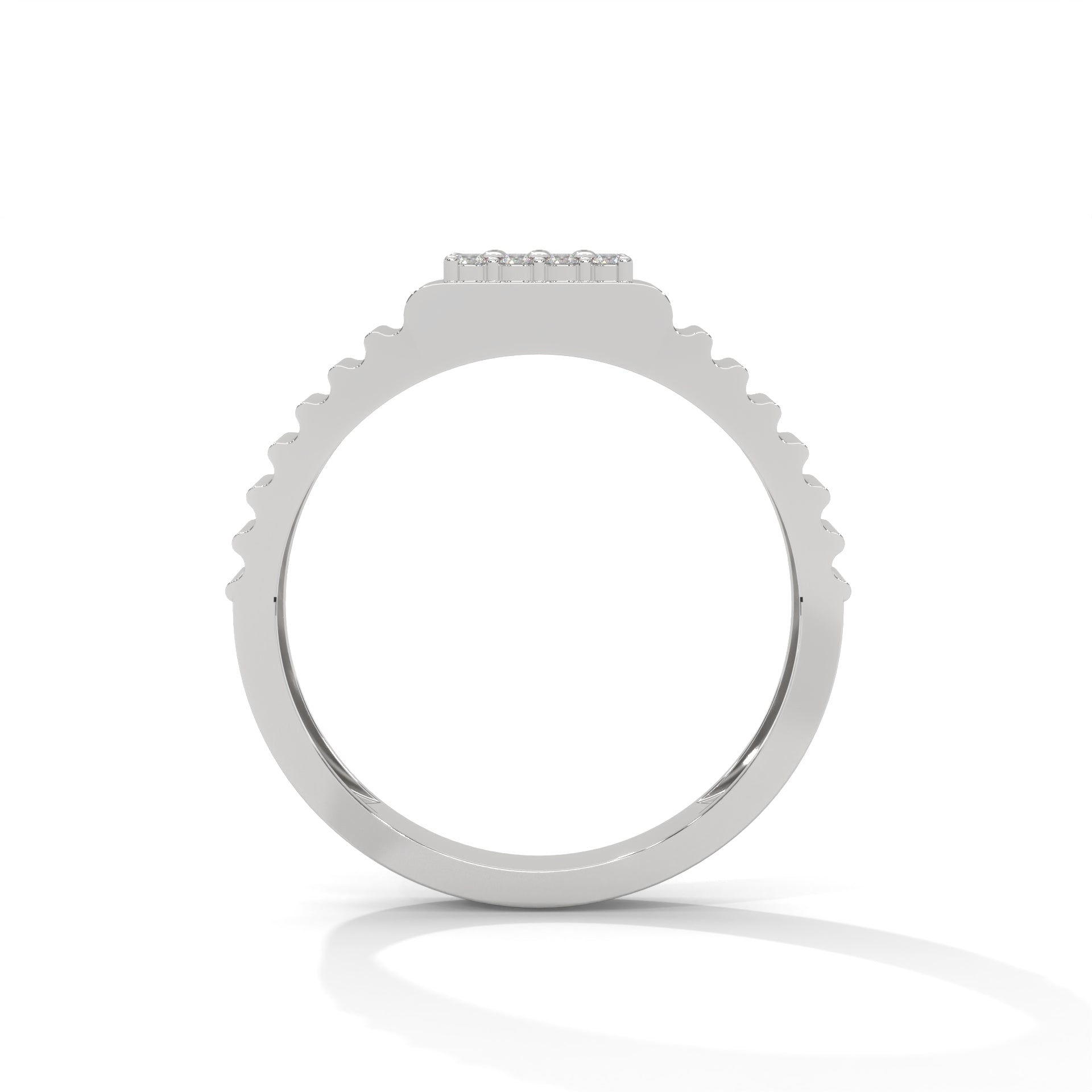 Vanguard 0.22 CTW Round Lab-Grown Diamond Textured Men's Ring