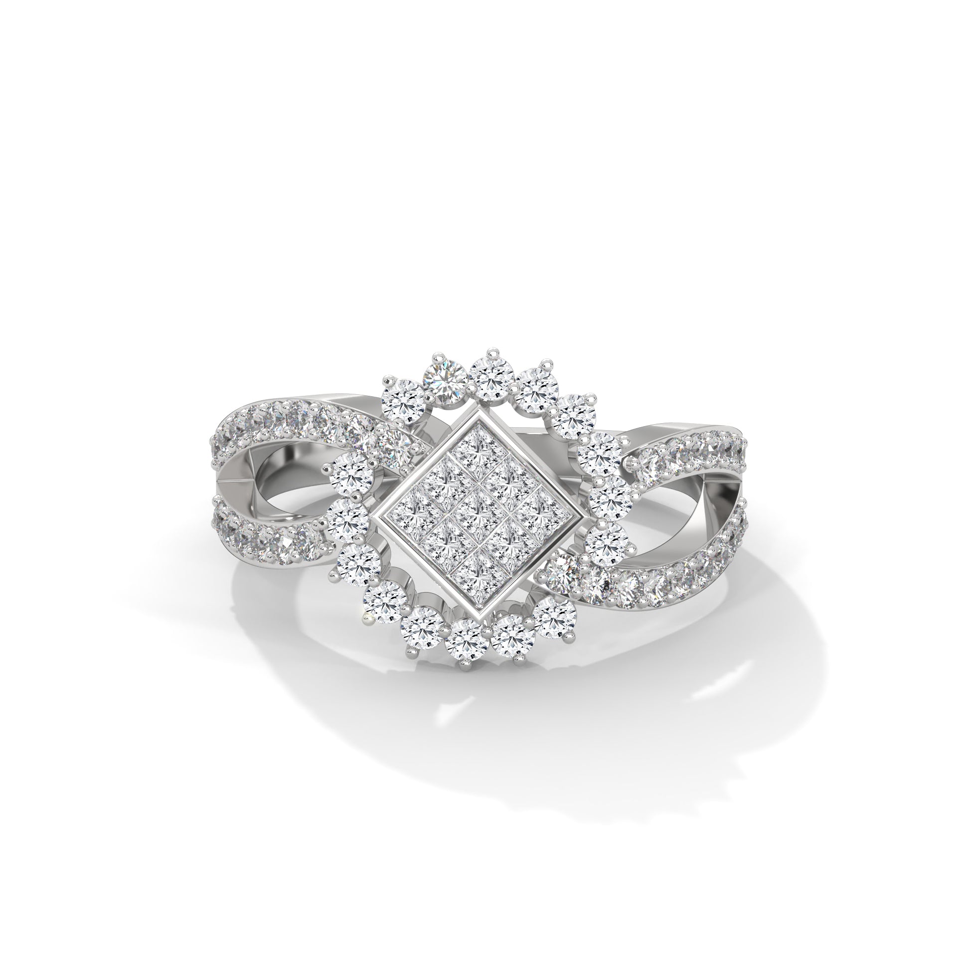 RegalSquare 1.02 CTW Princess & Round Lab-Grown Diamond Ring | 14K & 18K Gold