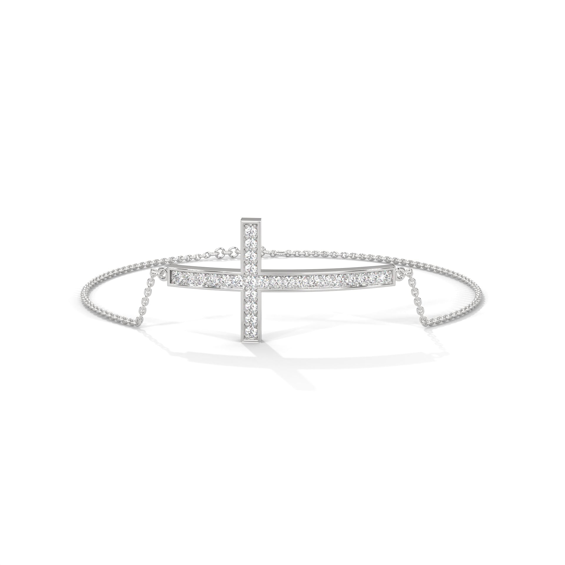 Elegant Round Lab-Grown Diamond Gold Cross Bracelet | 0.36 CTW