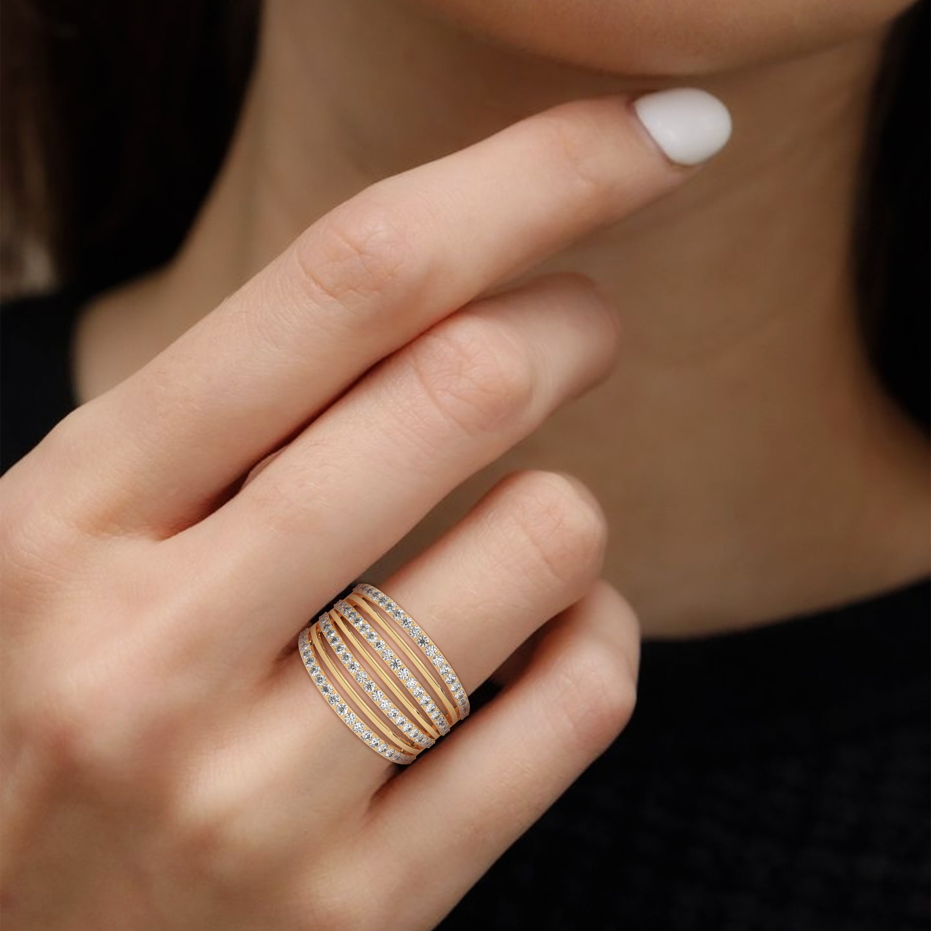 StrataLuxe 0.84 CTW Lab-Grown Diamond Multi-Band Ring | 14K & 18K Gold