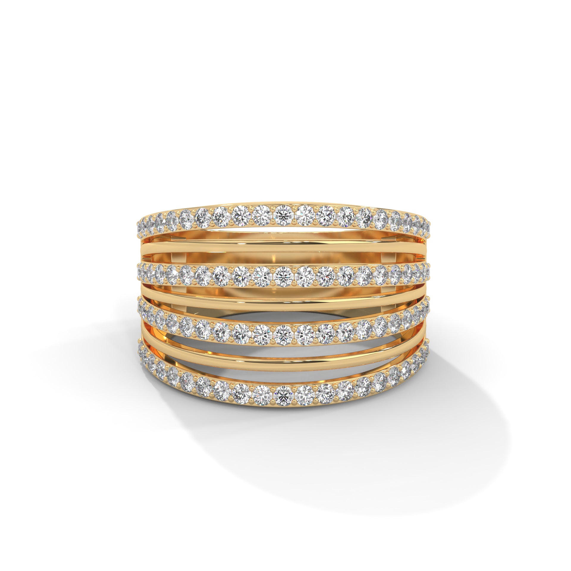 StrataLuxe 0.84 CTW Lab-Grown Diamond Multi-Band Ring | 14K & 18K Gold