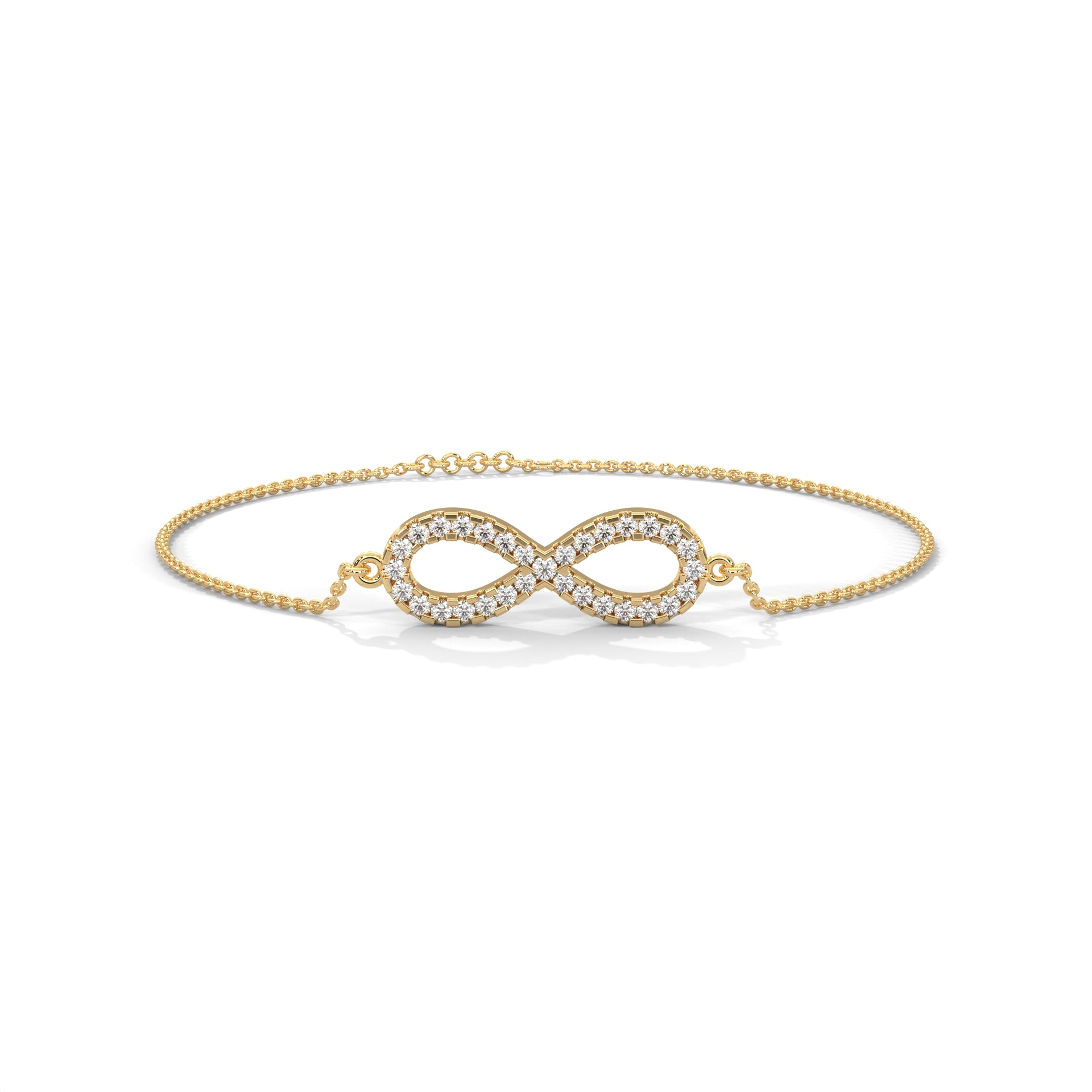 Elegant Round Lab-Grown Diamond Gold Infinity Bracelet | 0.38 CTW