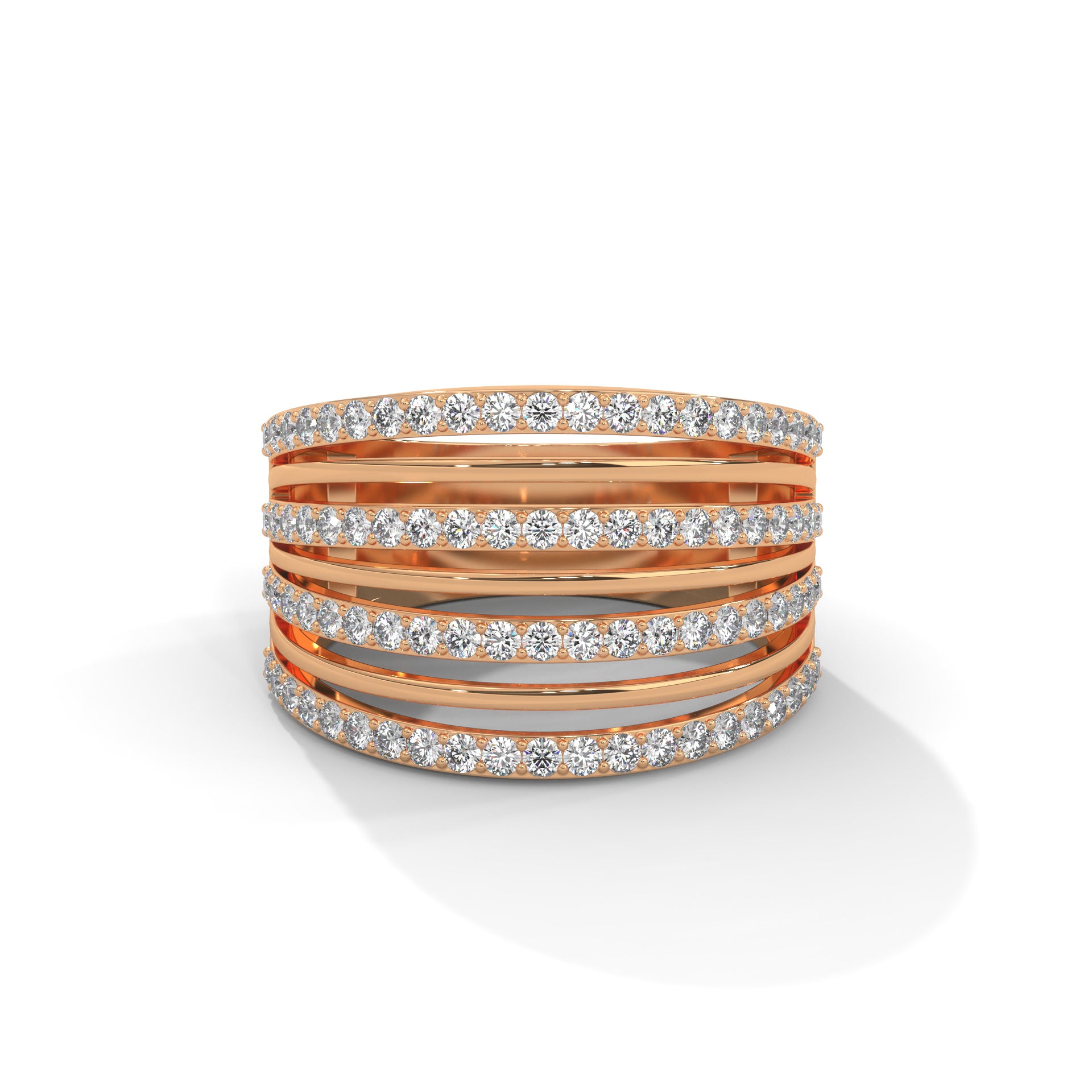 StrataLuxe 0.84 CTW Lab-Grown Diamond Multi-Band Ring | 14K & 18K Gold