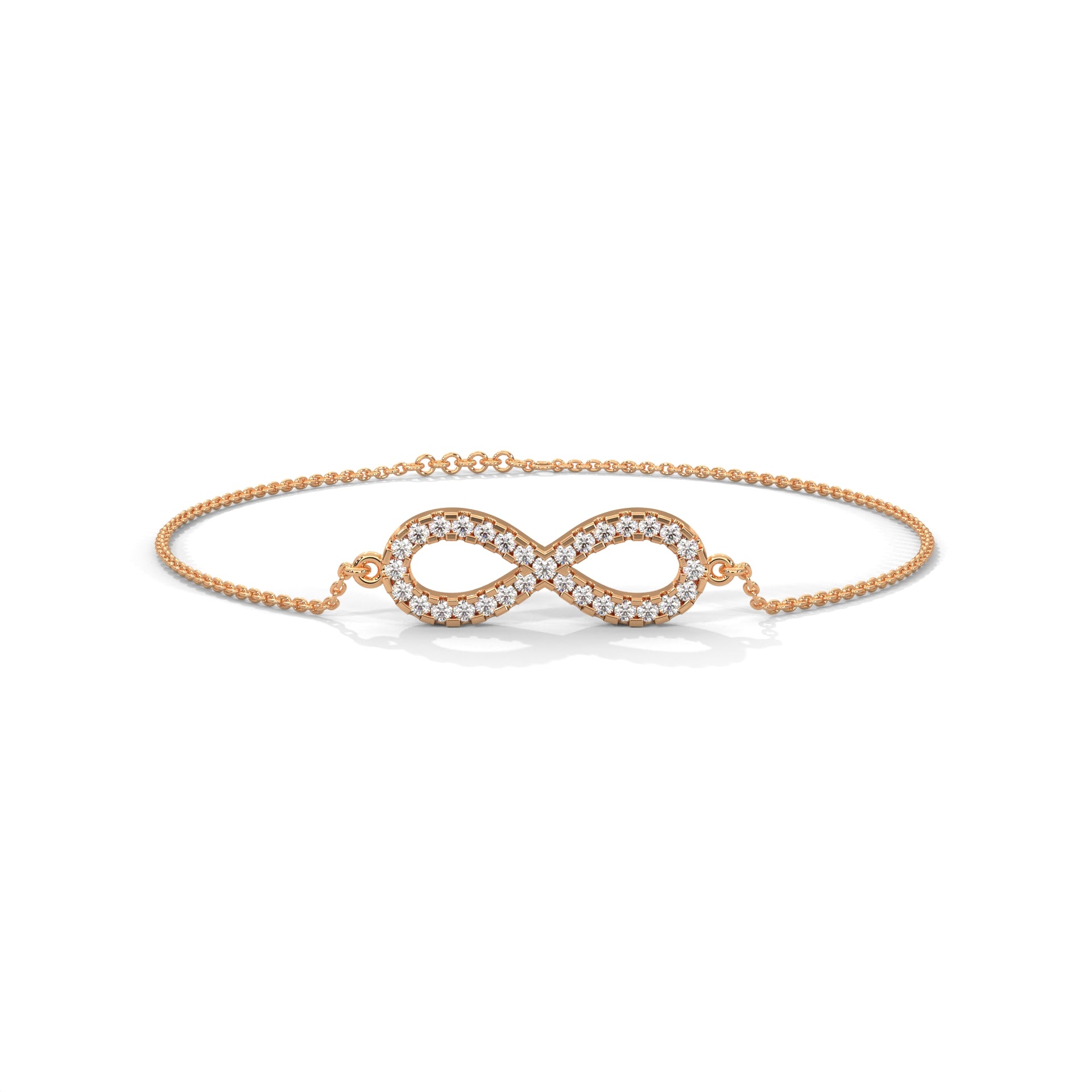 Elegant Round Lab-Grown Diamond Gold Infinity Bracelet | 0.38 CTW