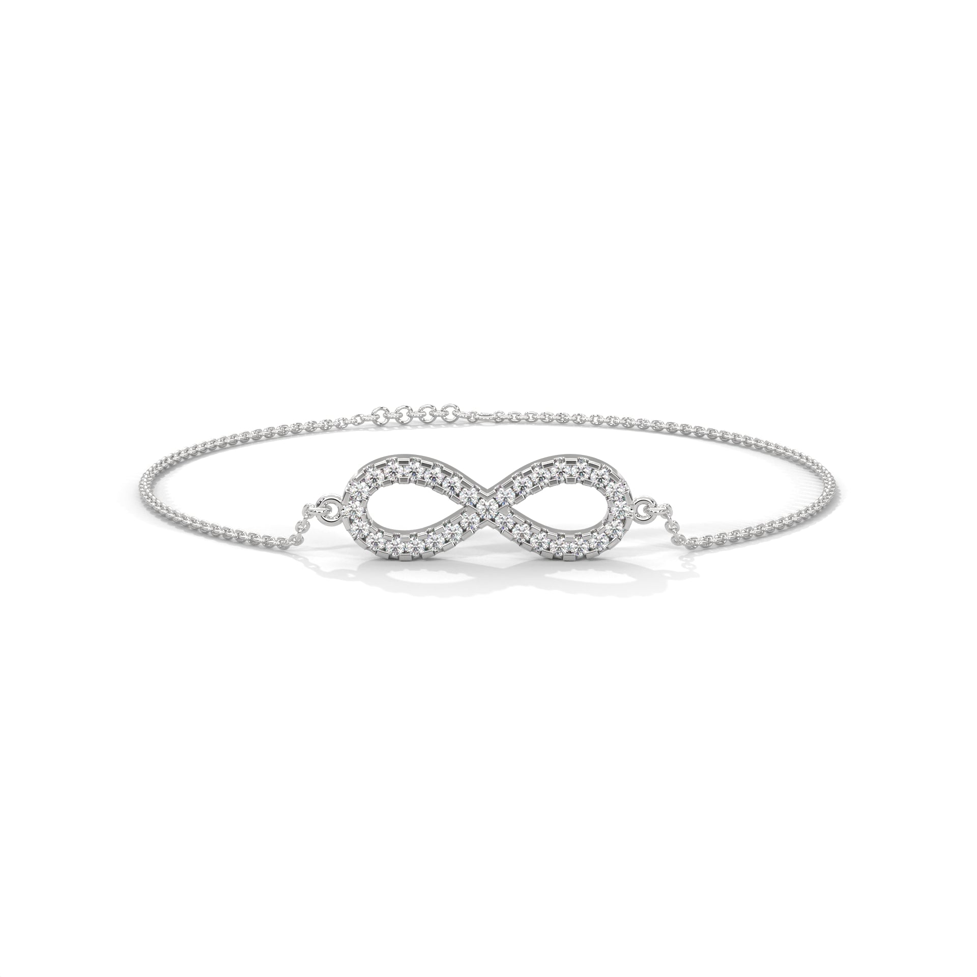 Elegant Round Lab-Grown Diamond Gold Infinity Bracelet | 0.38 CTW