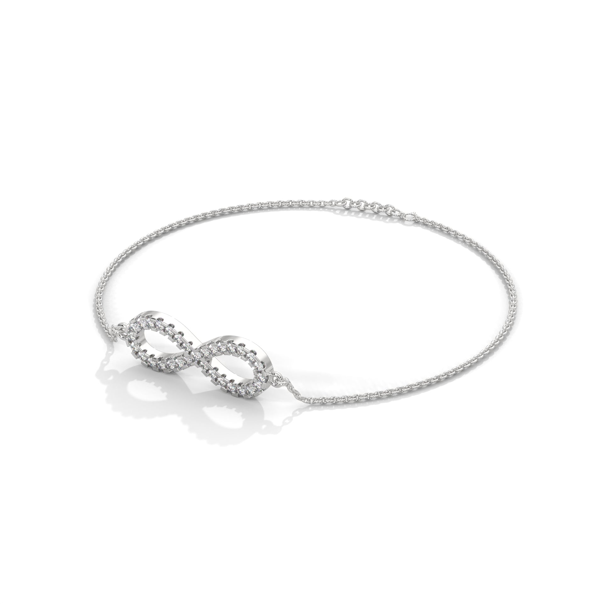 Elegant Round Lab-Grown Diamond Gold Infinity Bracelet | 0.38 CTW