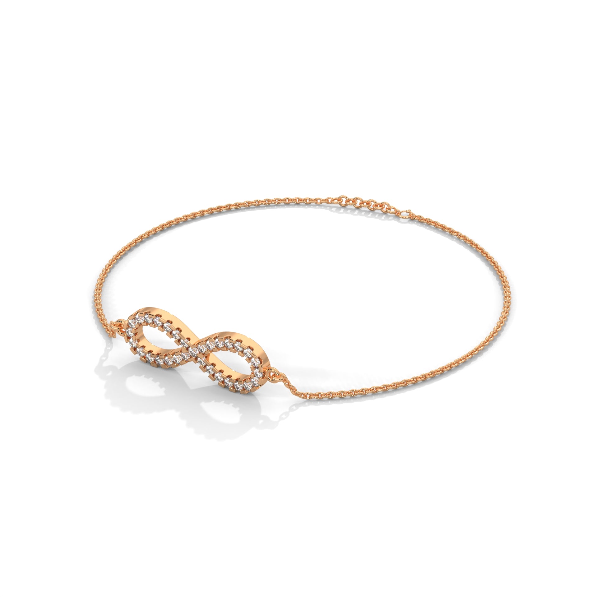 Elegant Round Lab-Grown Diamond Gold Infinity Bracelet | 0.38 CTW