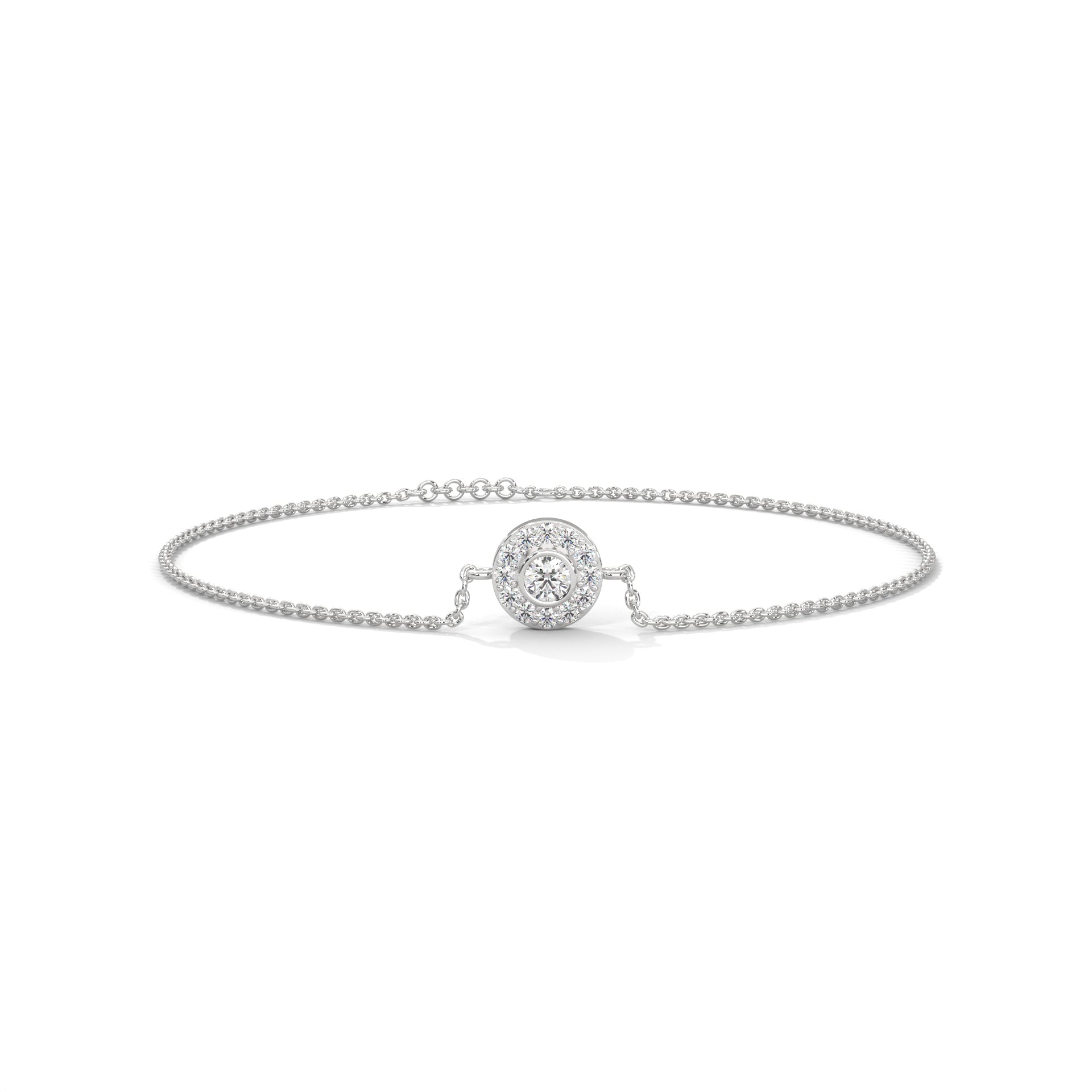 Elegant Round Lab-Grown Diamond Halo Gold Bracelet | 0.25 CTW
