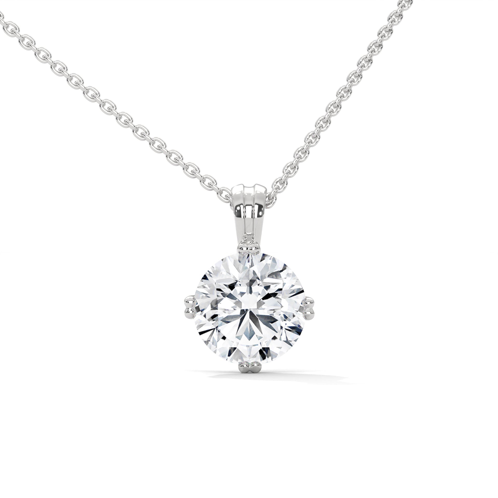 Celestial Spark Round-Cut Diamond 14K Gold Pendant Necklace| 2.00Ct