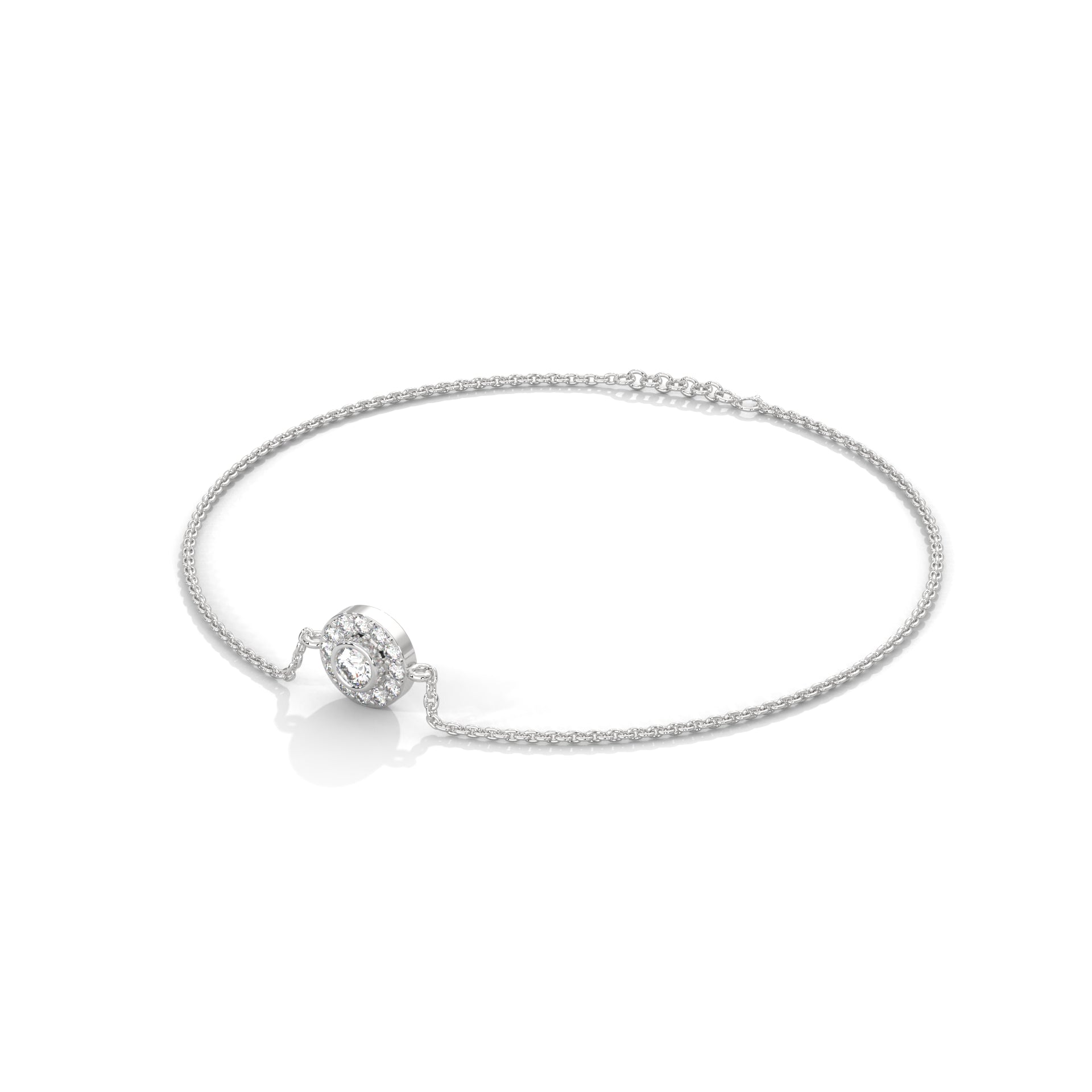 Elegant Round Lab-Grown Diamond Halo Gold Bracelet | 0.25 CTW