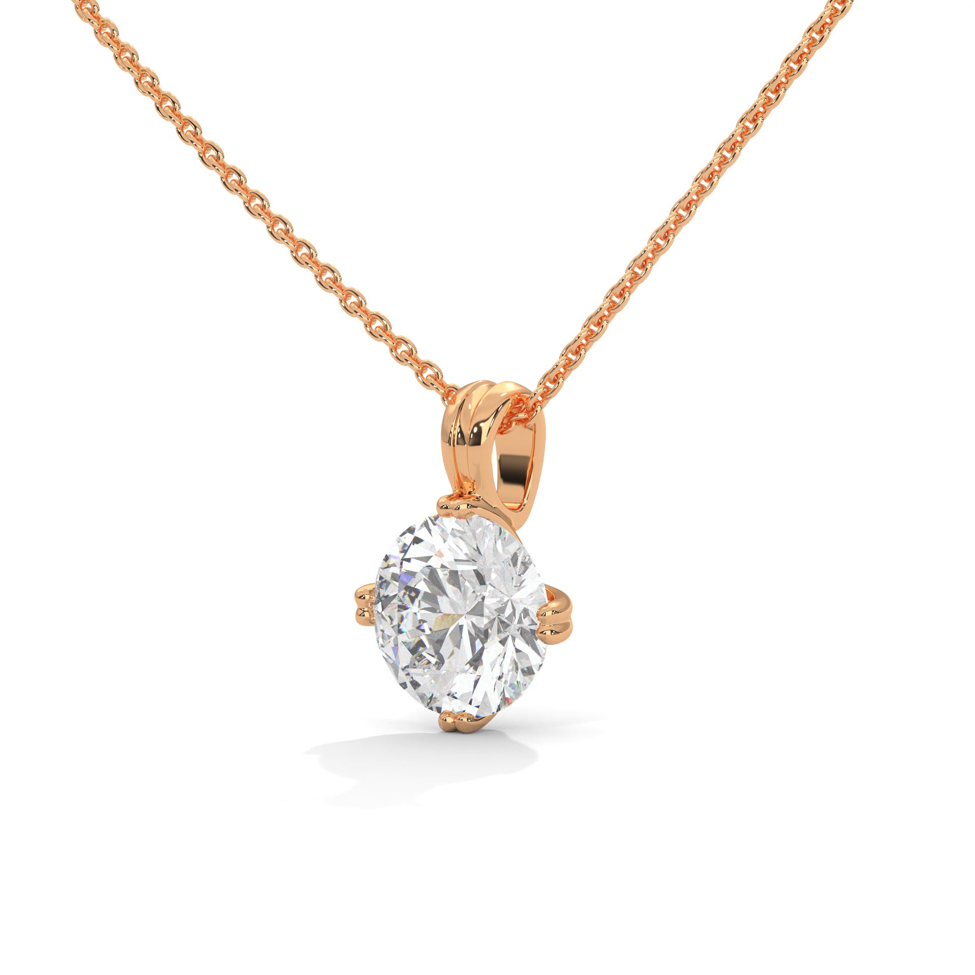 Celestial Spark Round-Cut Diamond 14K Gold Pendant Necklace| 2.00Ct