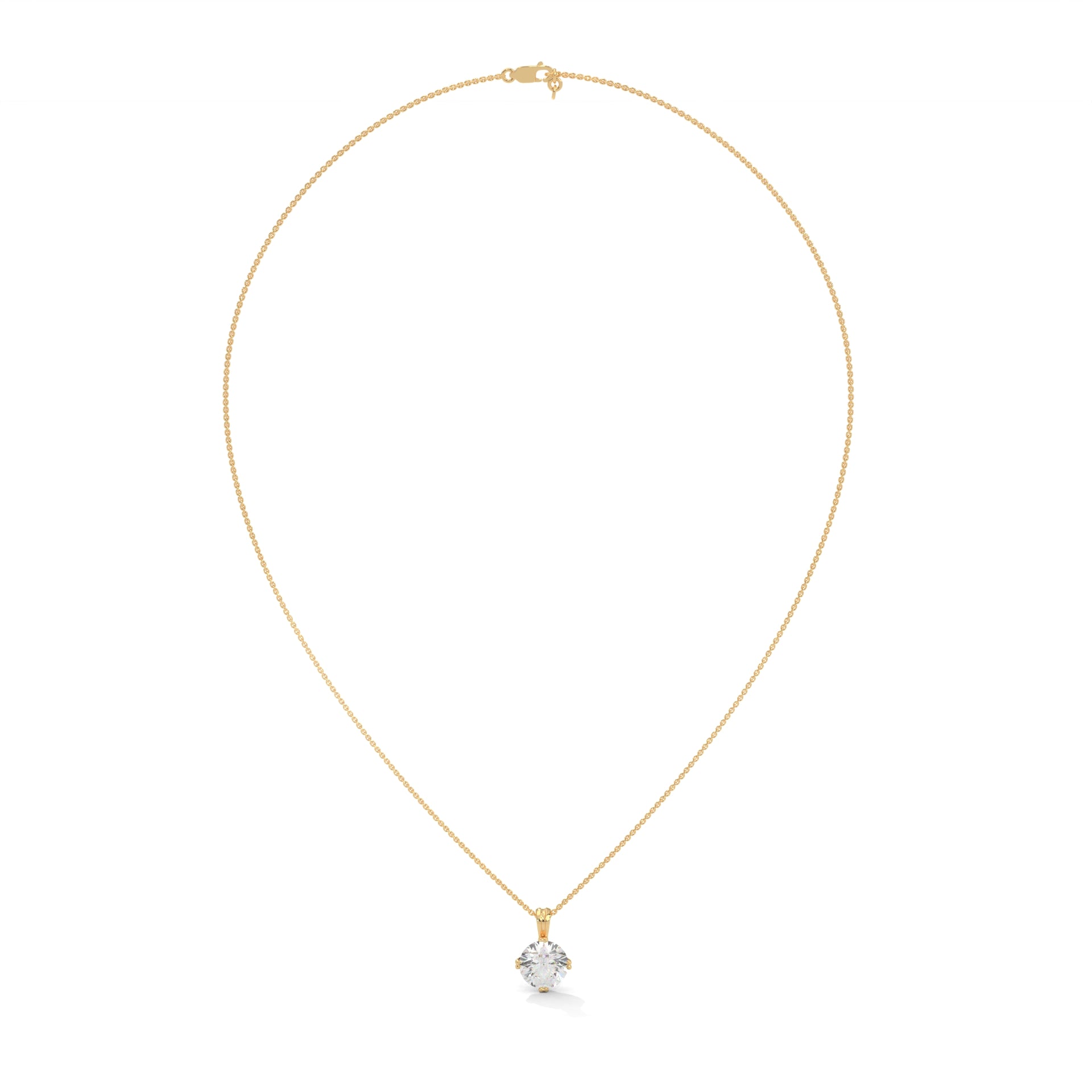 Celestial Spark Round-Cut Diamond 14K Gold Pendant Necklace| 2.00Ct