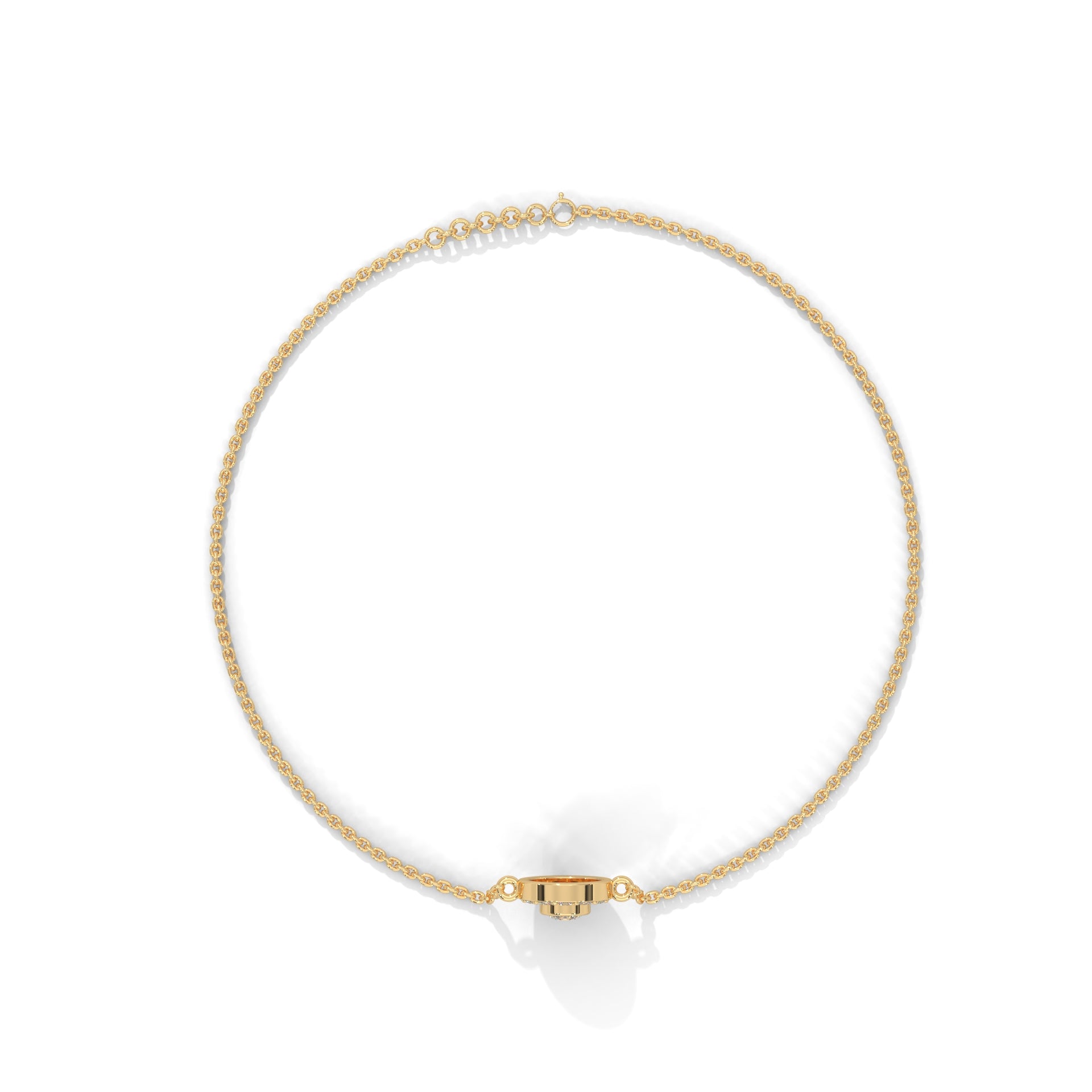 Elegant Round Lab-Grown Diamond Halo Gold Bracelet | 0.25 CTW