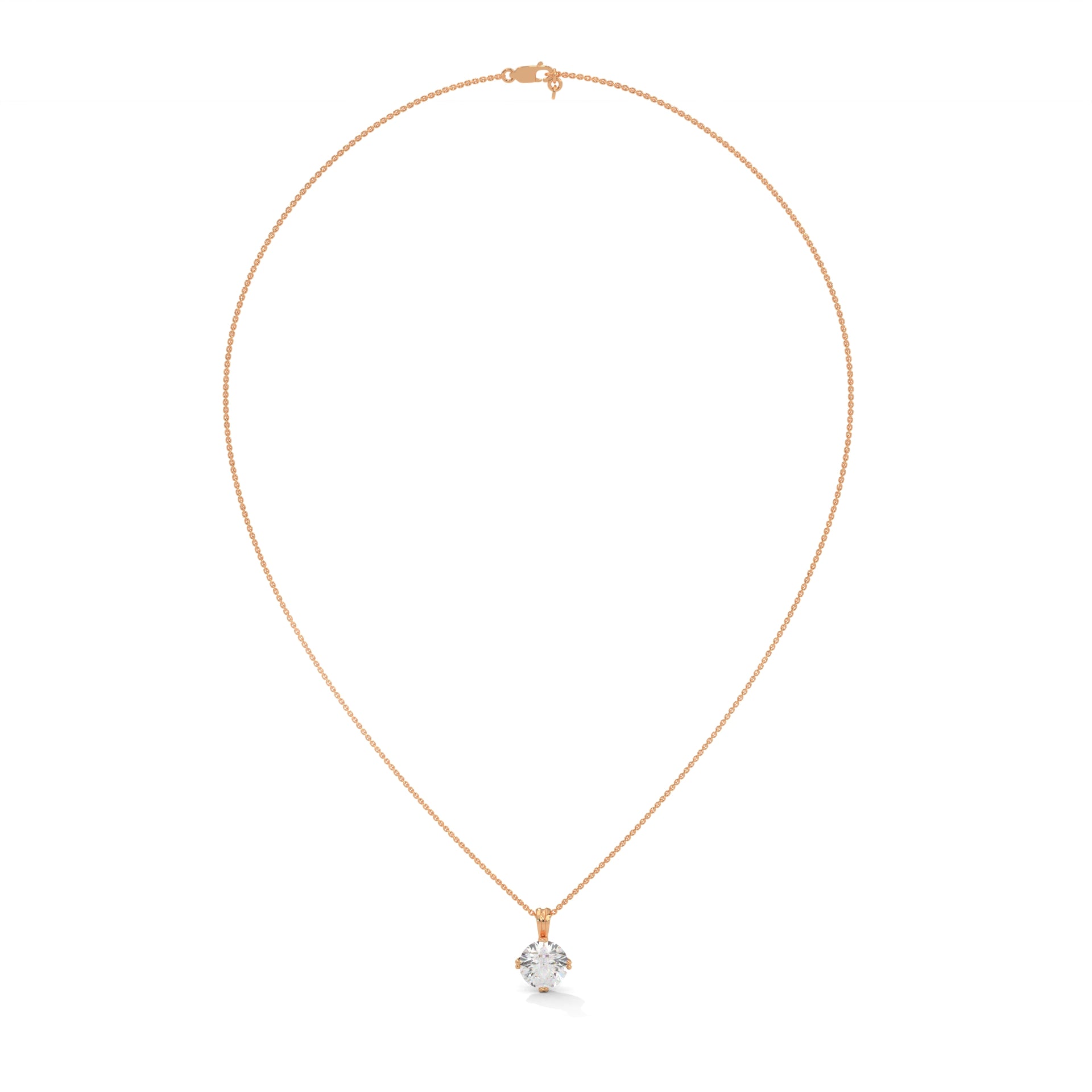 Celestial Spark Round-Cut Diamond 14K Gold Pendant Necklace| 2.00Ct