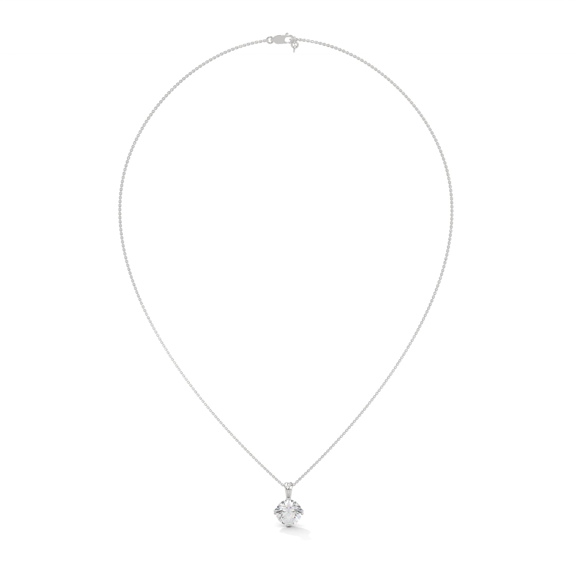 Celestial Spark Round-Cut Diamond 14K Gold Pendant Necklace| 2.00Ct
