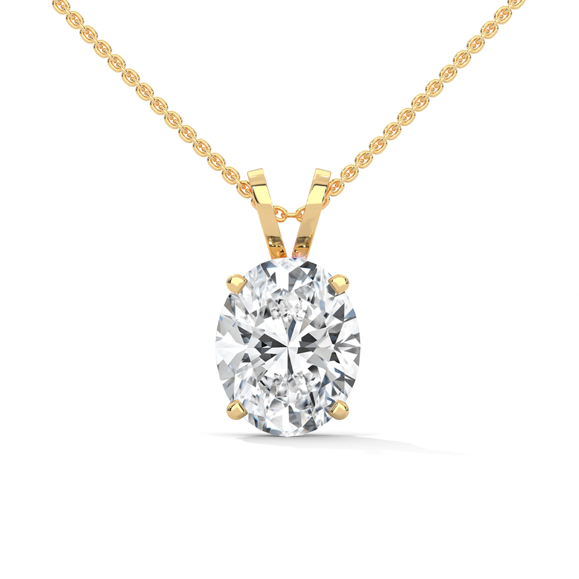 Eternal Grace Oval-Cut Diamond Pendant Necklace 2.88ct E-VS1 | 14K Gold | 16”&18” Chain