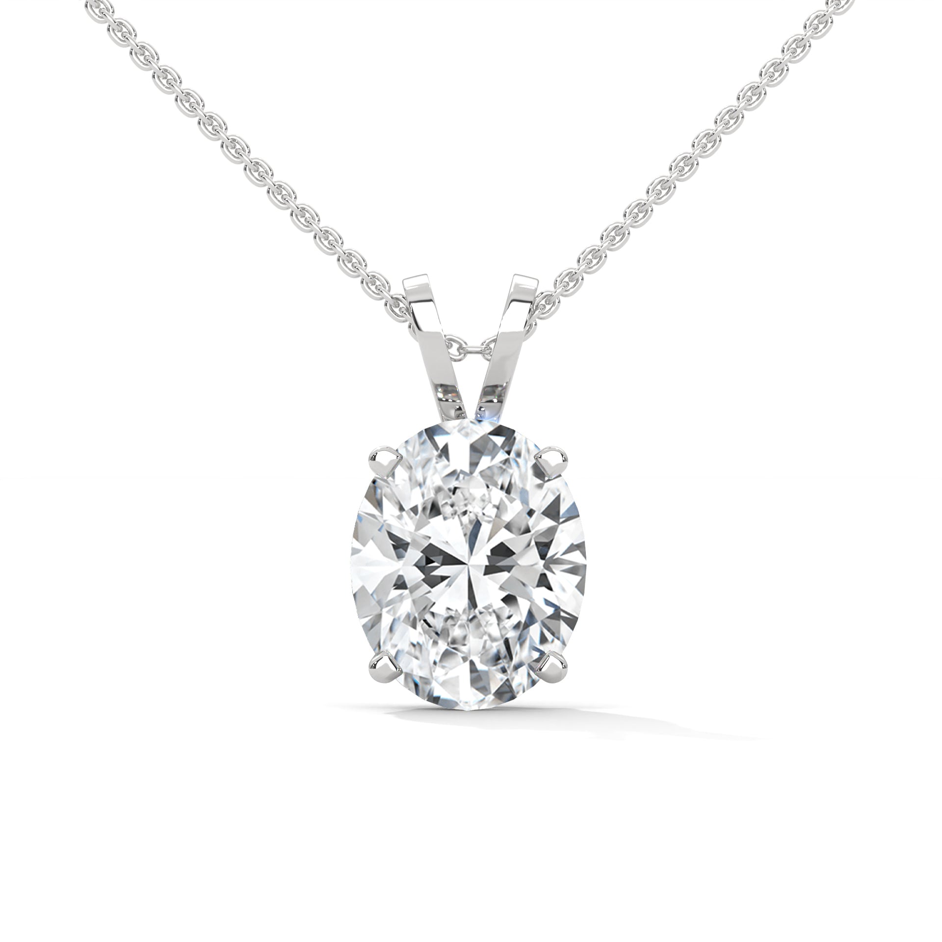 Eternal Grace Oval-Cut Diamond Pendant Necklace 2.88ct E-VS1 | 14K Gold | 16”&18” Chain