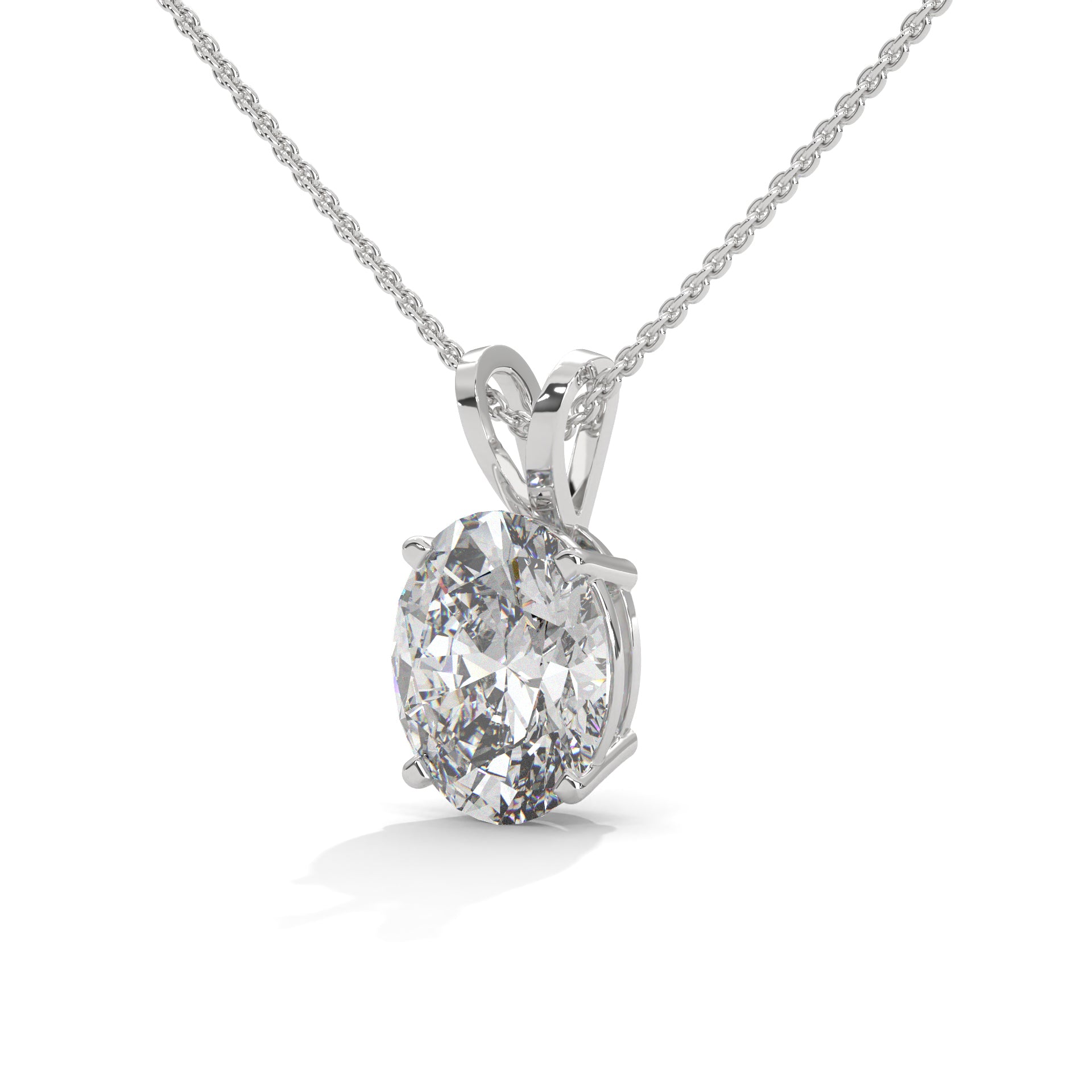 Eternal Grace Oval-Cut Diamond Pendant Necklace 2.88ct E-VS1 | 14K Gold | 16”&18” Chain