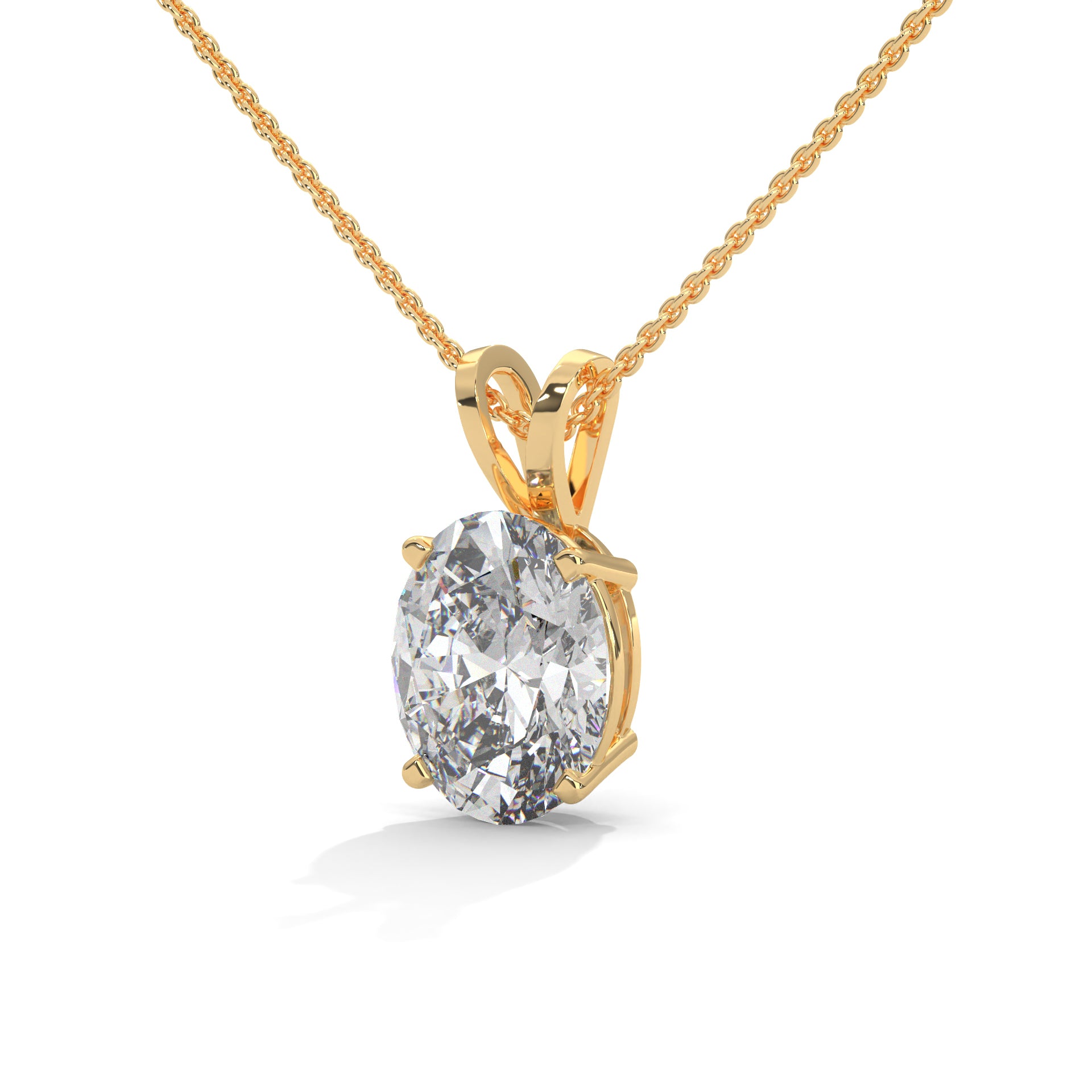 Eternal Grace Oval-Cut Diamond Pendant Necklace 2.88ct E-VS1 | 14K Gold | 16”&18” Chain