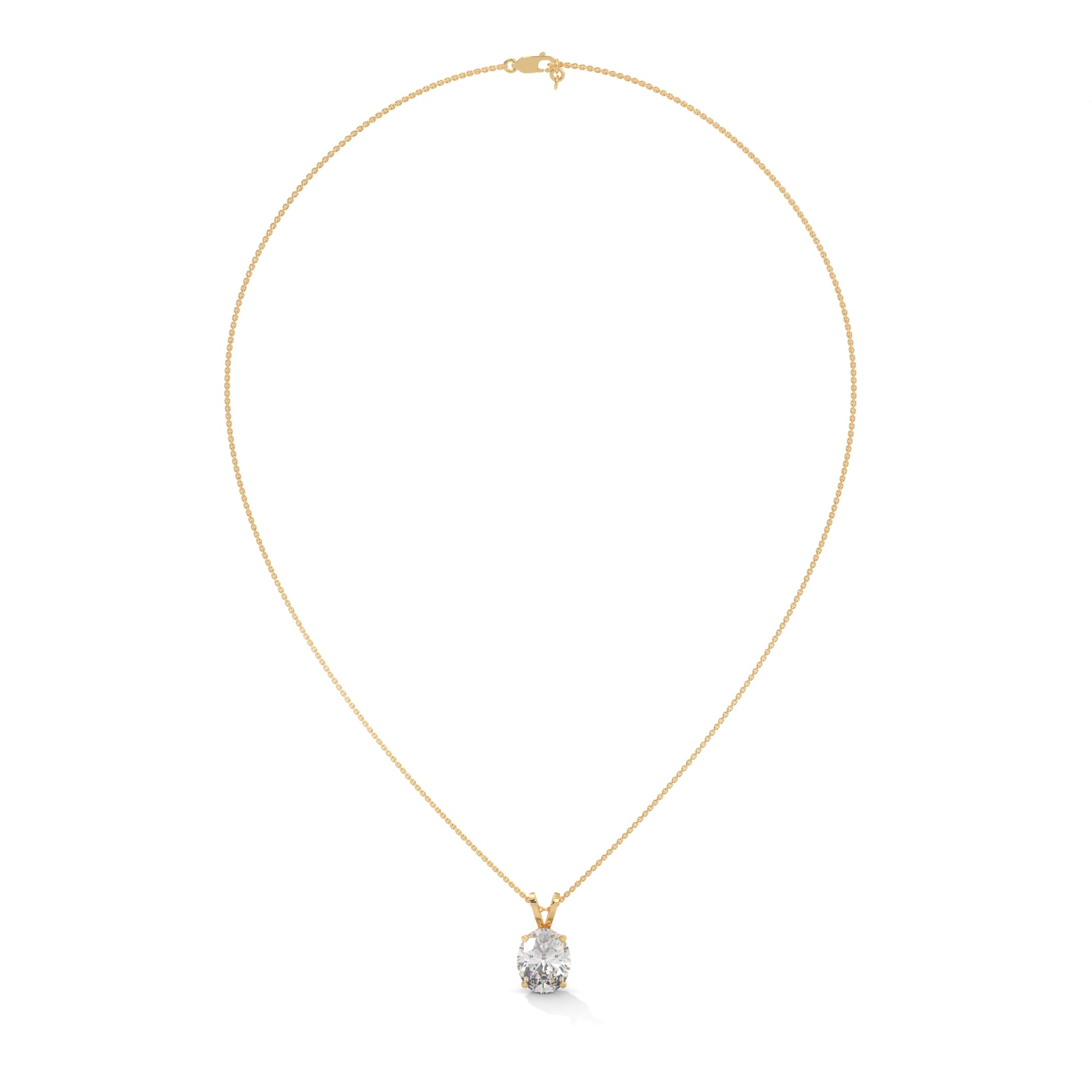 Eternal Grace Oval-Cut Diamond Pendant Necklace 2.88ct E-VS1 | 14K Gold | 16”&18” Chain