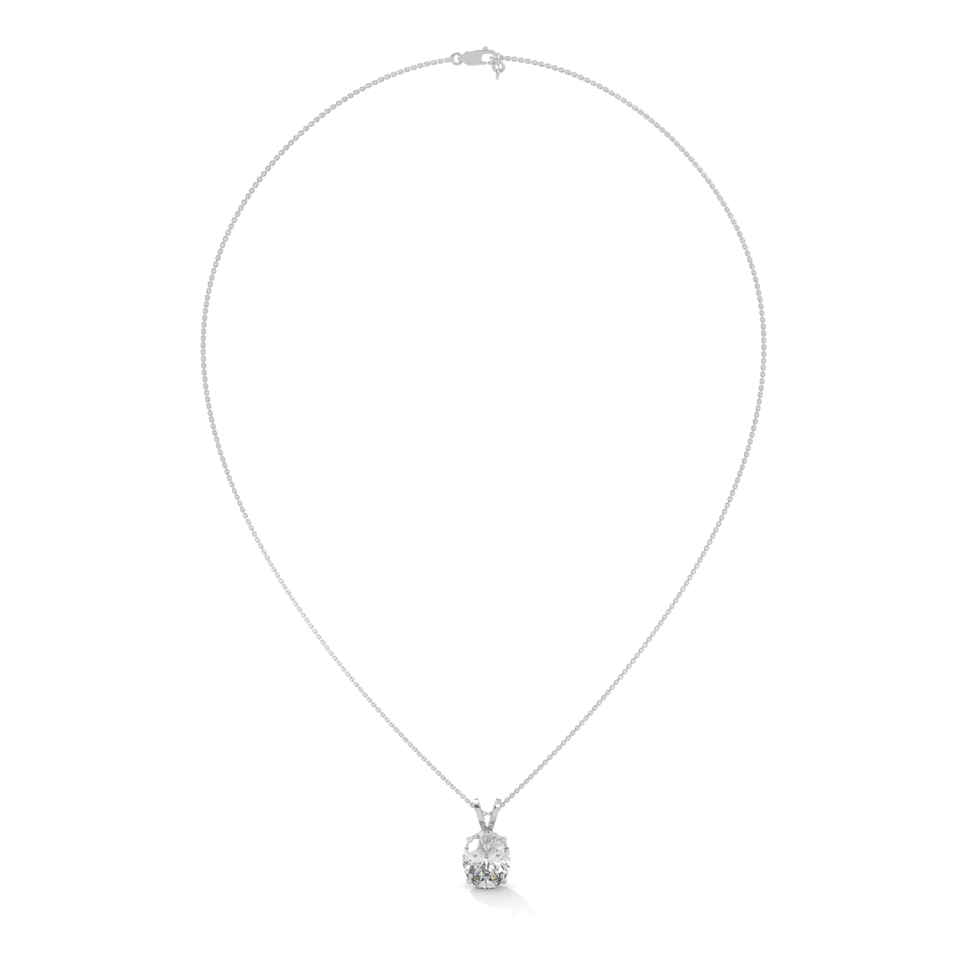 Eternal Grace Oval-Cut Diamond Pendant Necklace 2.88ct E-VS1 | 14K Gold | 16”&18” Chain