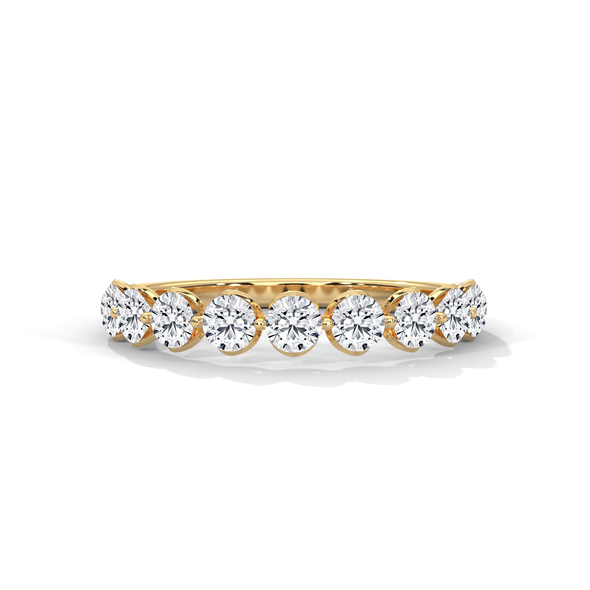 Eternal Sparkle: Gold Round Diamond Half-Eternity Band | 0.97 CTW