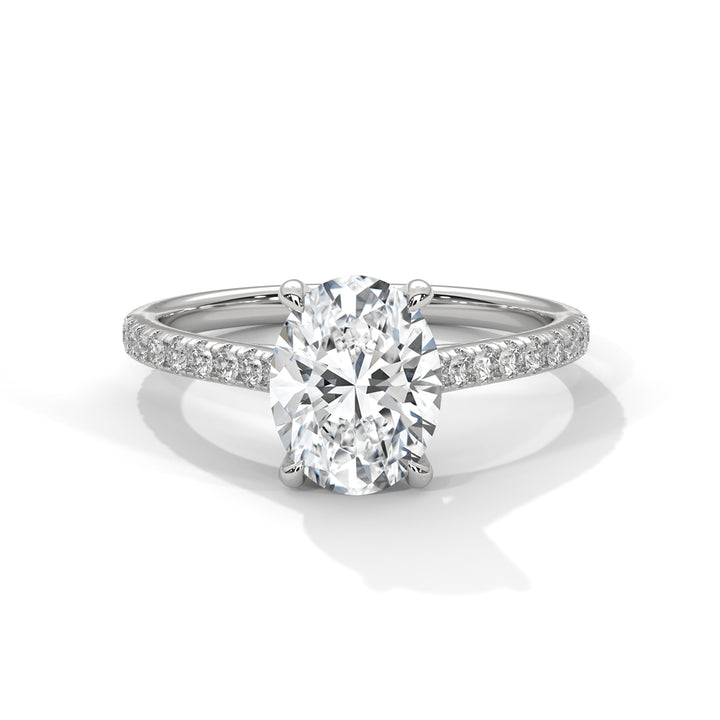 Grandeur Oval-Cut 2.22 CTW Lab-Grown Diamond Engagement Gold Ring