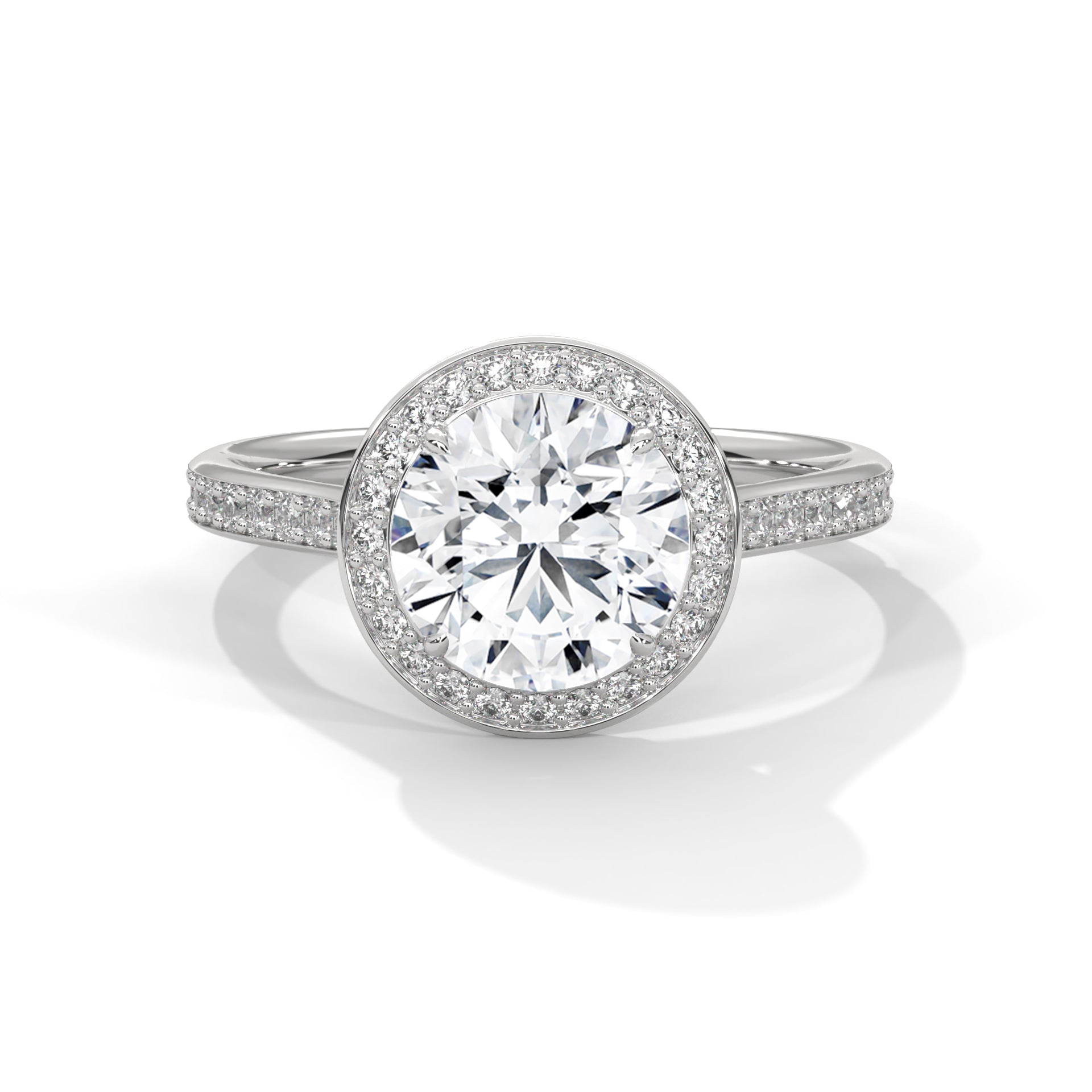 Lustrous Halo 1.5CT Round Lab-Grown Diamond Engagement Ring | 1.84 CTW