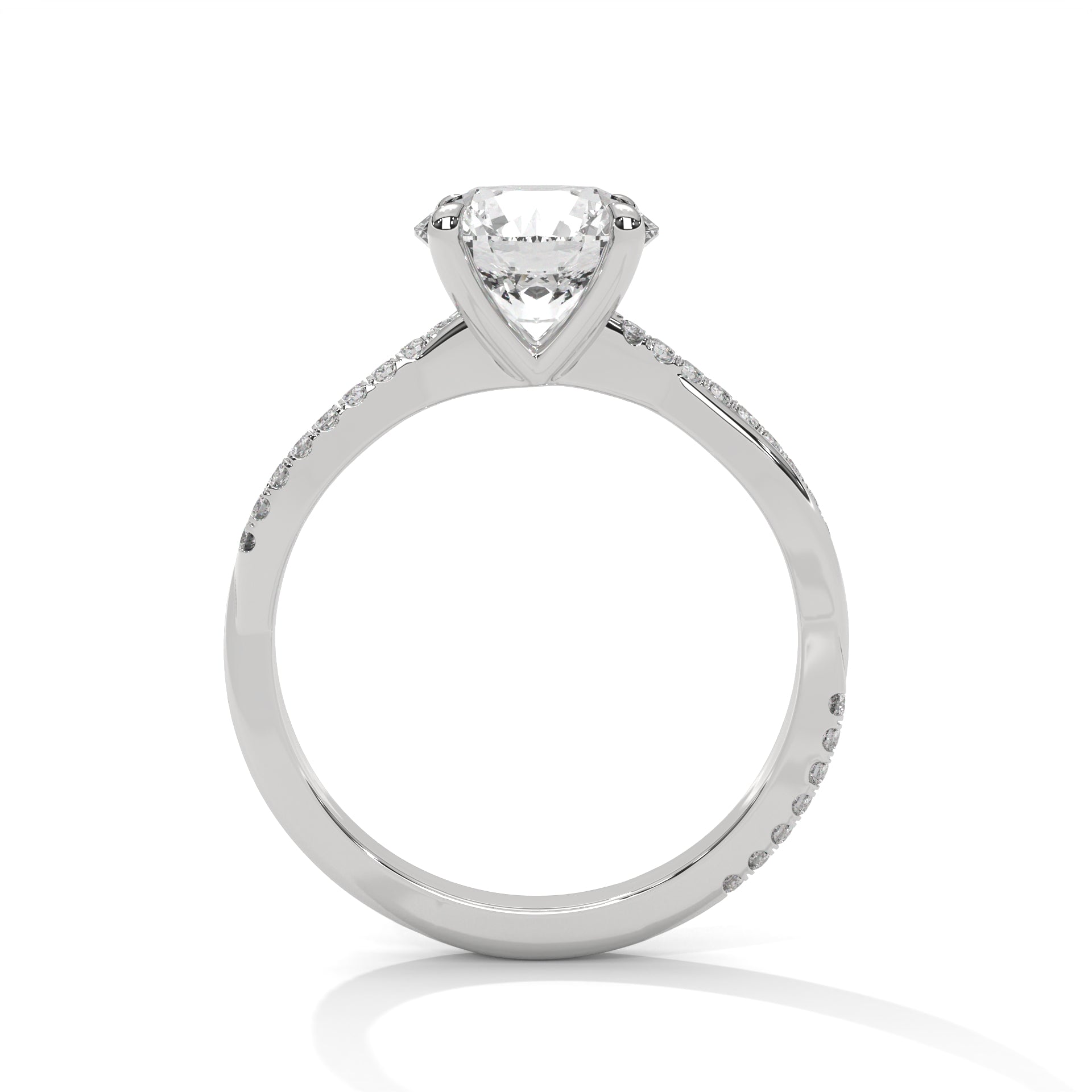 Radiant Embrace 1.5 CT Round-Cut Lab Grown Diamond Pave Ring | 1.66 CTW