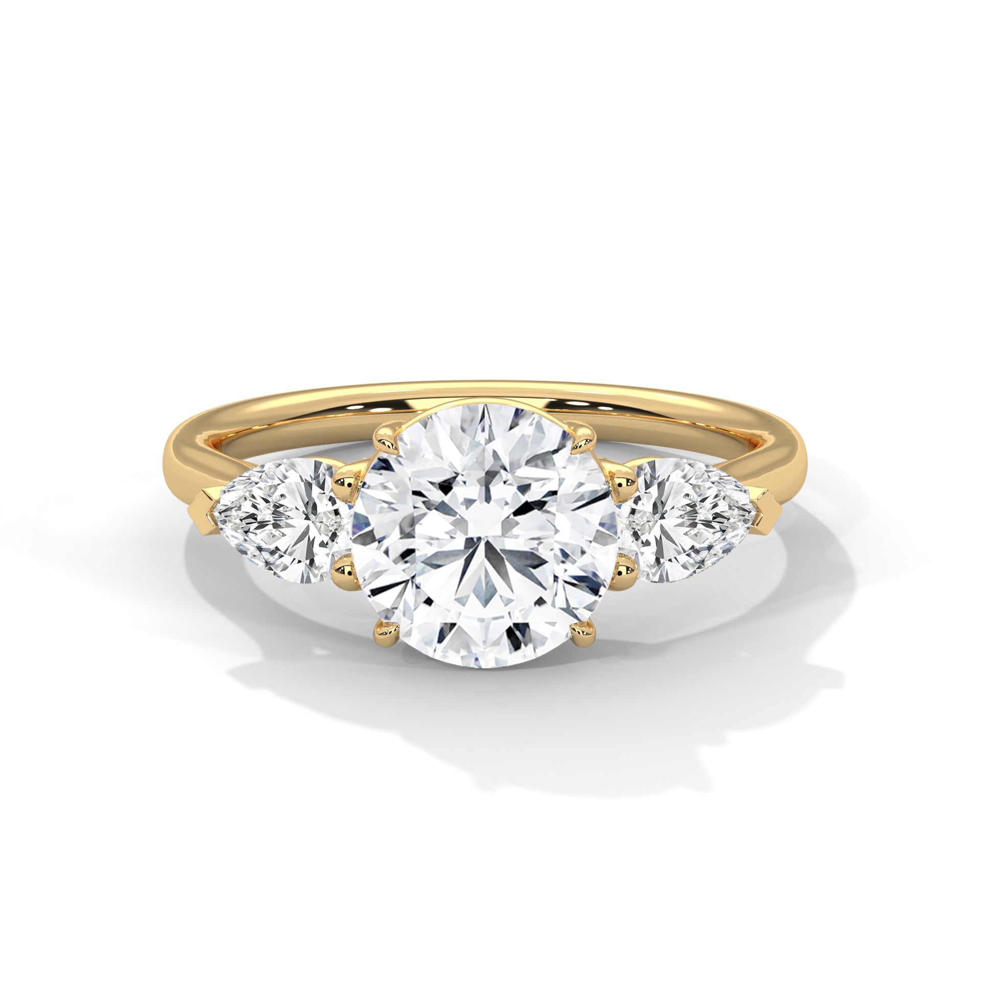 Dahlia 1ct Round Lab-Grown Diamond Three-Stone Engagement Ring | 2.00 CTW
