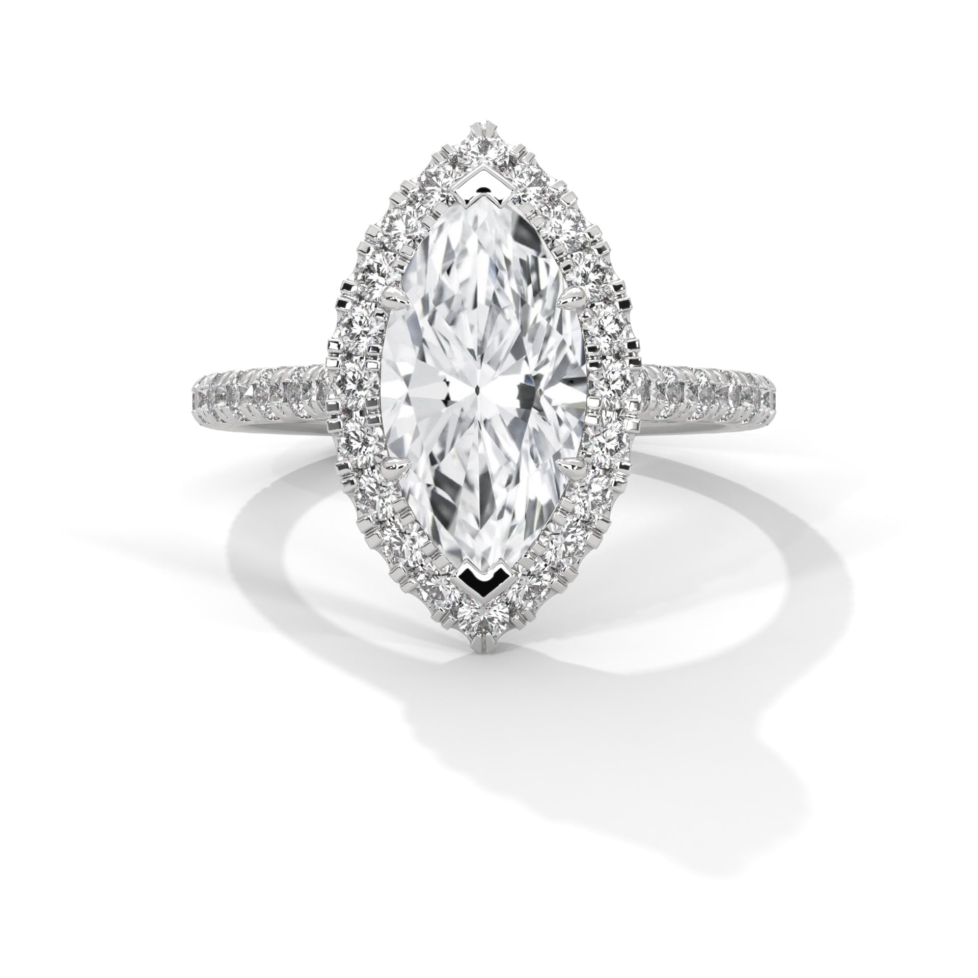 Vintage Halo 1.5 CT Marquise-Cut Lab Grown Diamond Ring | 2.22 CTW