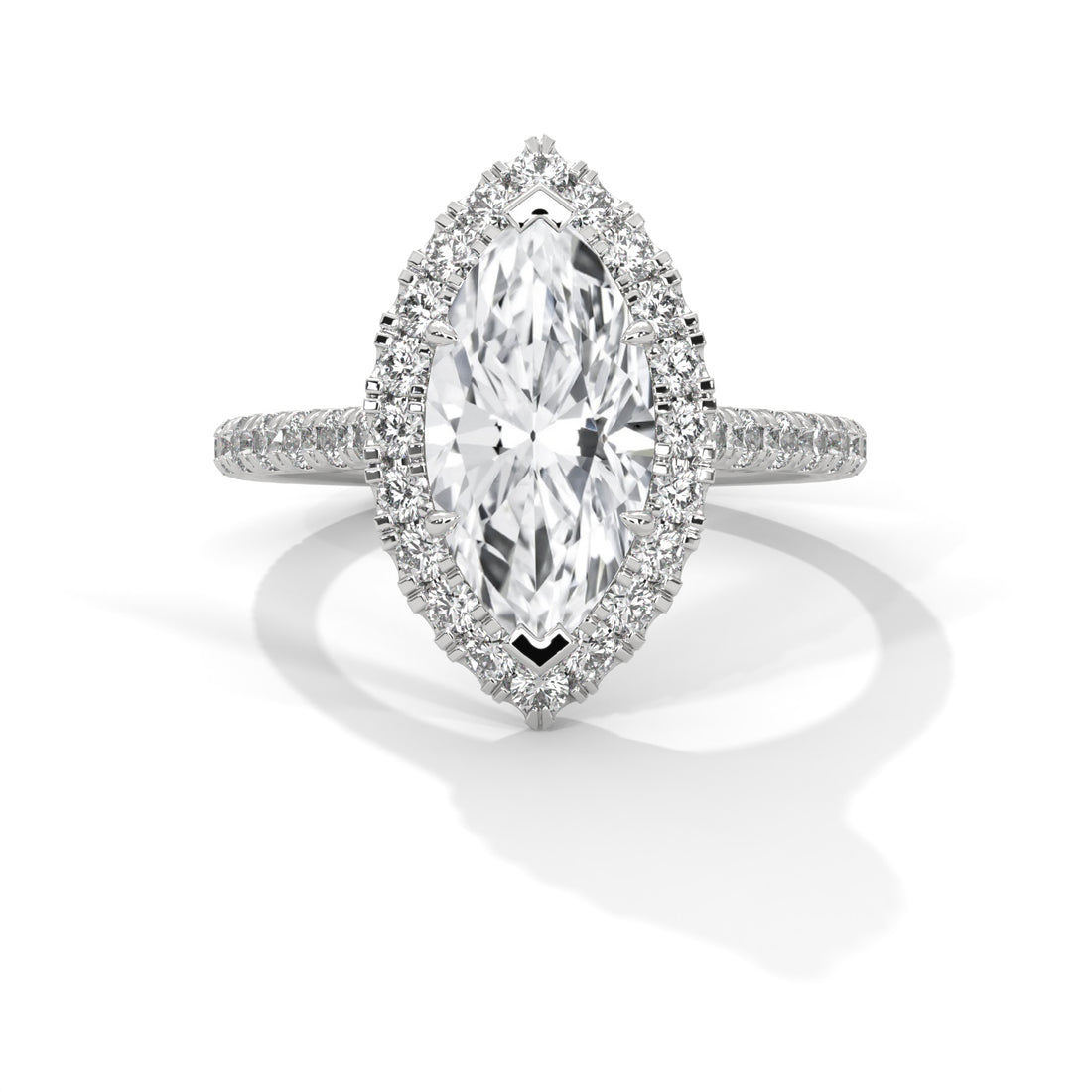 Majestic Halo 3 CT Marquise-Cut Lab Grown Diamond Ring | 3.72 CTW