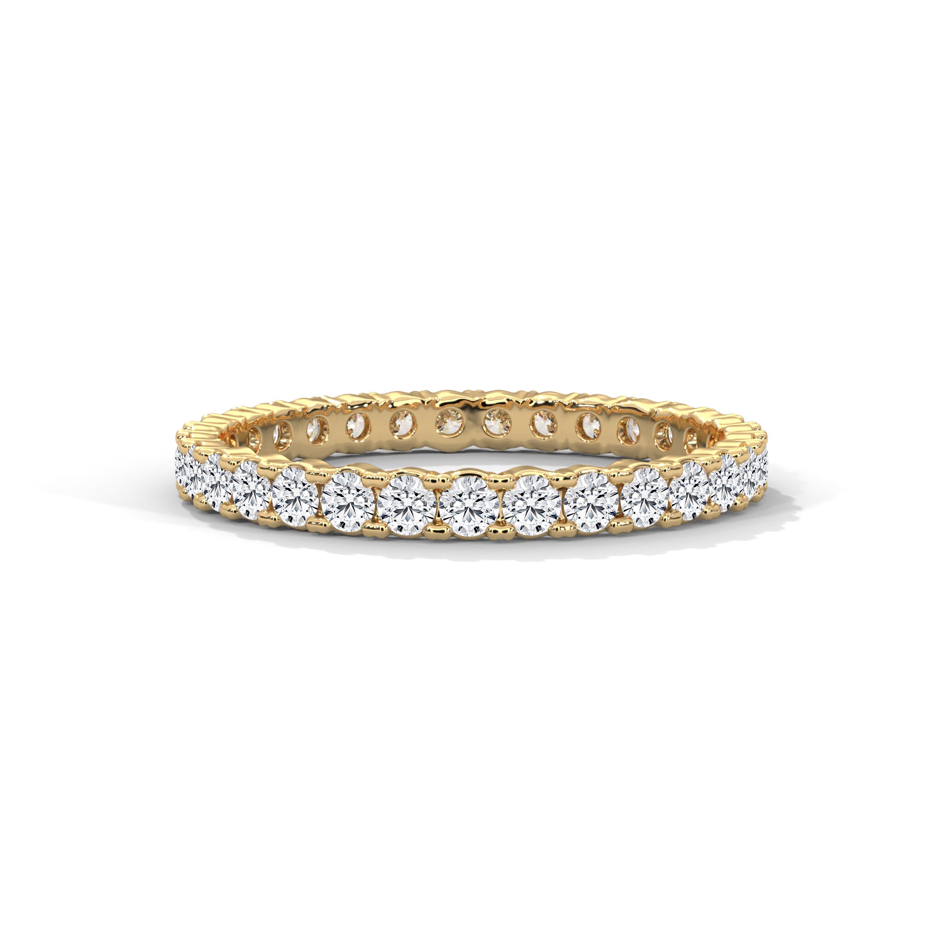 Endless Brilliance: Full-Eternity Round Diamond Gold Band | 1.09 CTW