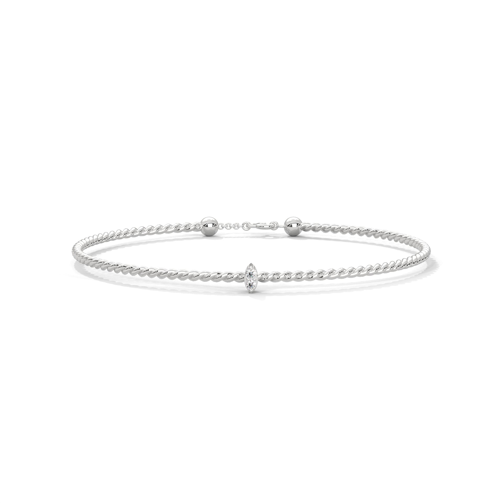 Delicate Twisted Rope Lab-Grown Diamond Gold Bracelet | 0.04 CTW