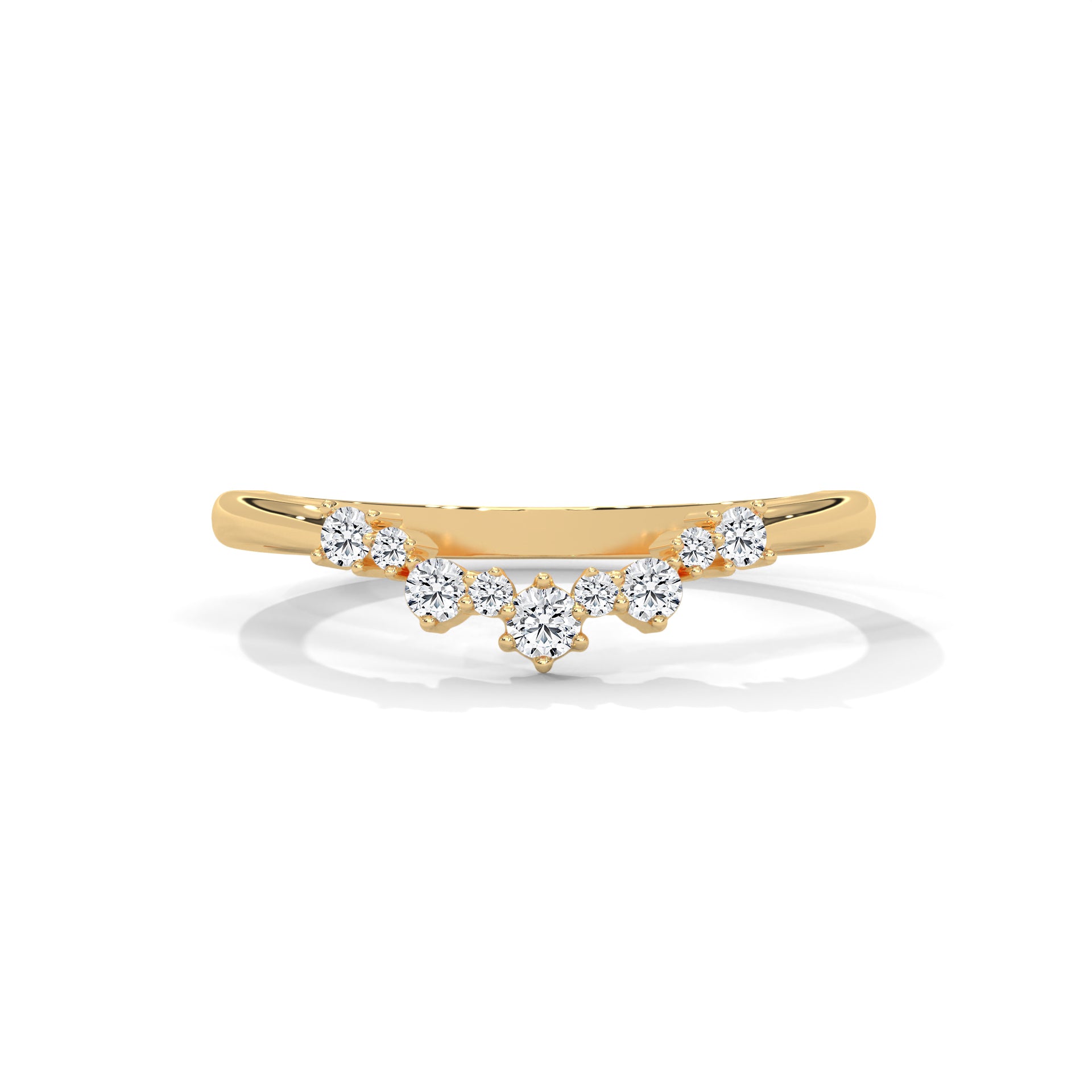Elegant Round Lab-Grown Diamond Gold Wedding Band | 0.15 CTW