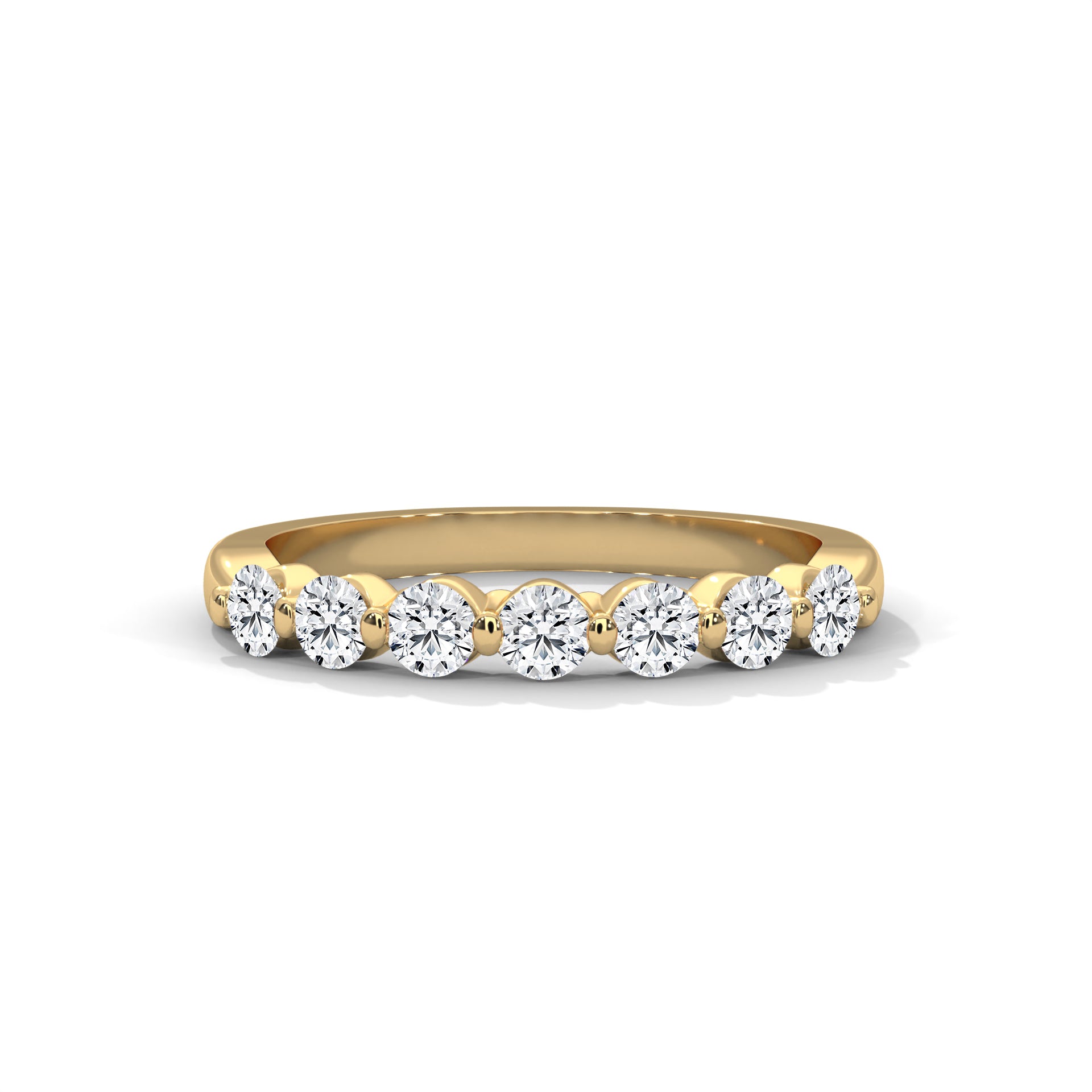 Elegant Round Lab-Grown Diamond Gold Half-Eternity Band | 0.55 CTW