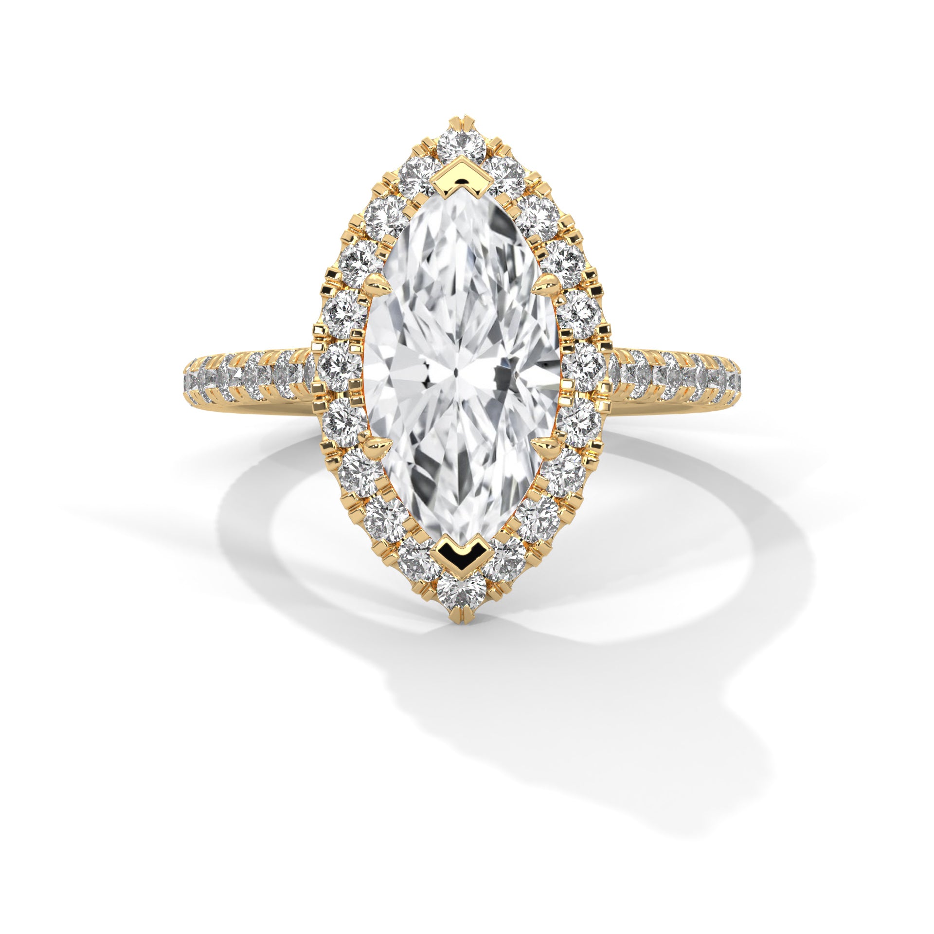 Vintage Halo 1.5 CT Marquise-Cut Lab Grown Diamond Ring | 2.22 CTW