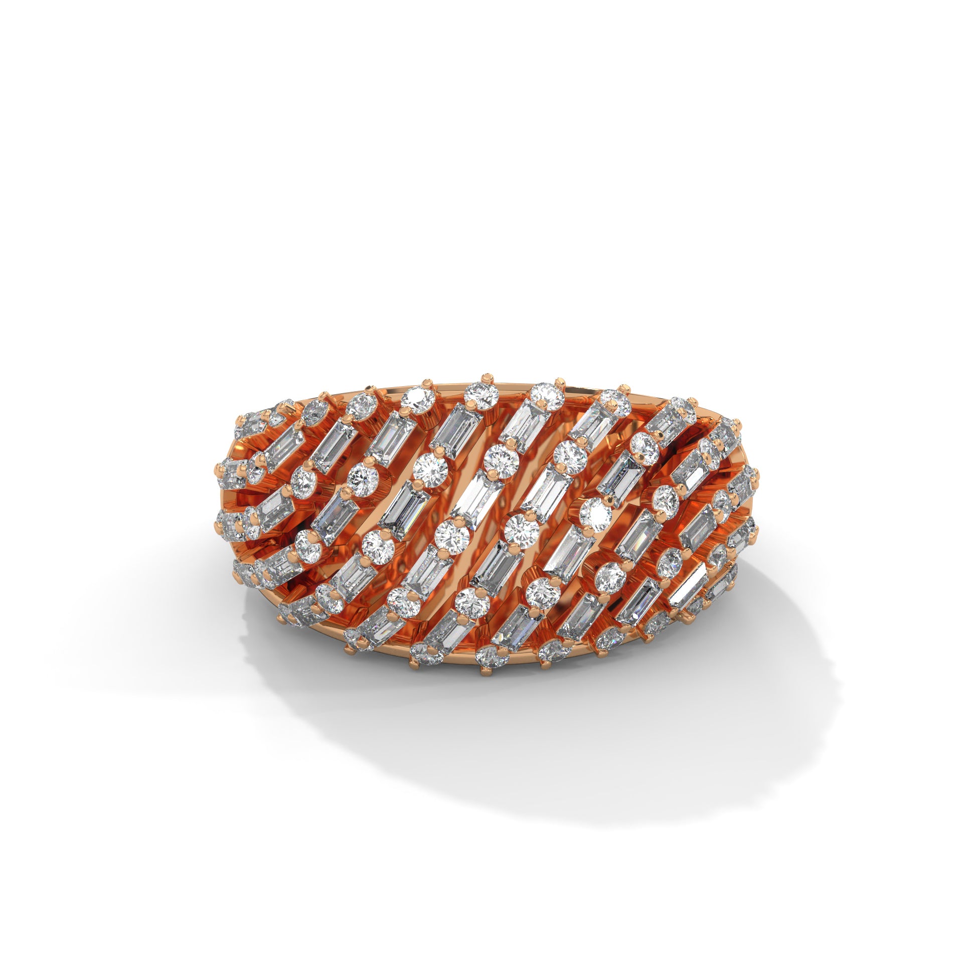 Radiance 0.76 CTW Baguette & Round Lab-Grown Diamond Ring