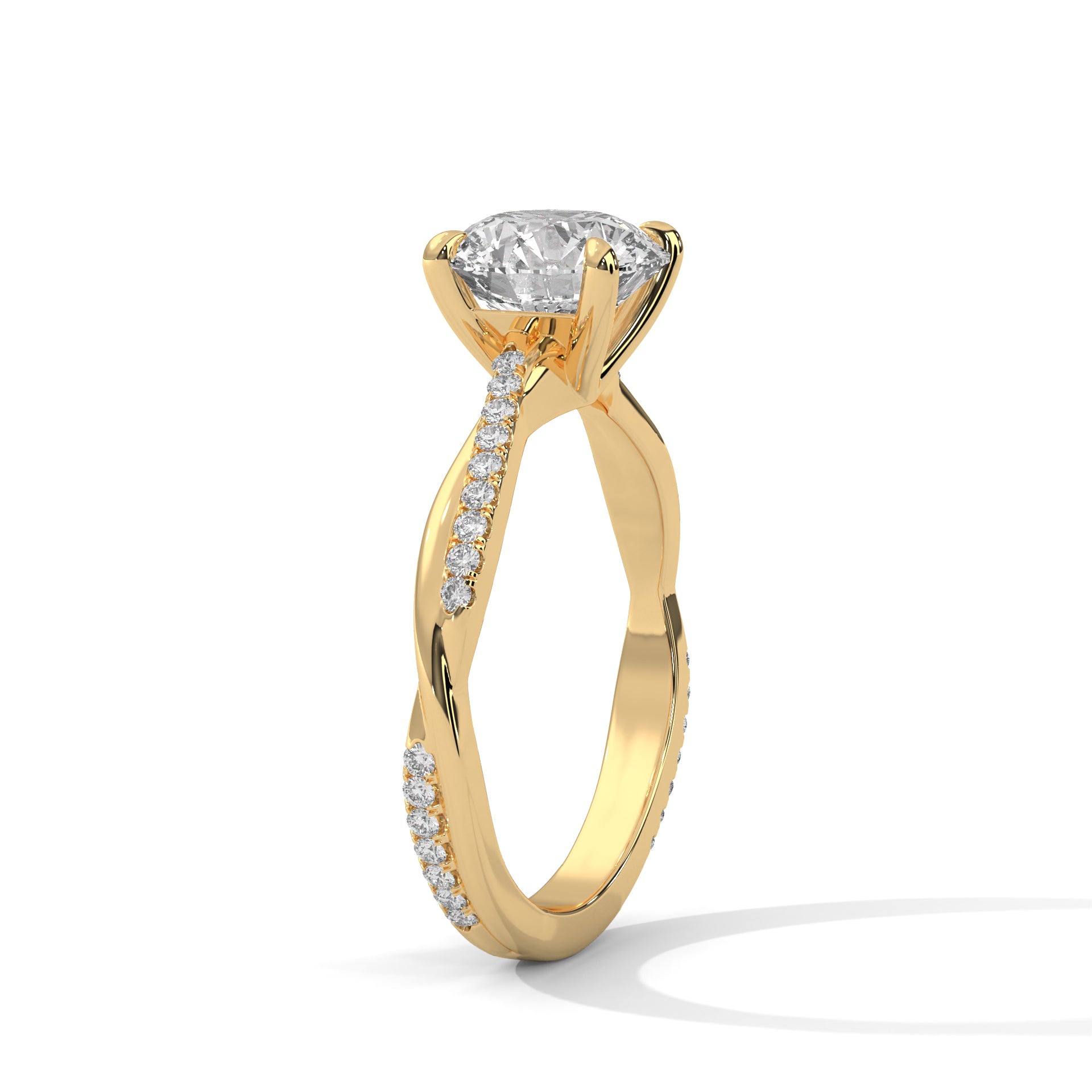 Radiant Embrace 1.5 CT Round-Cut Lab Grown Diamond Pave Ring | 1.66 CTW