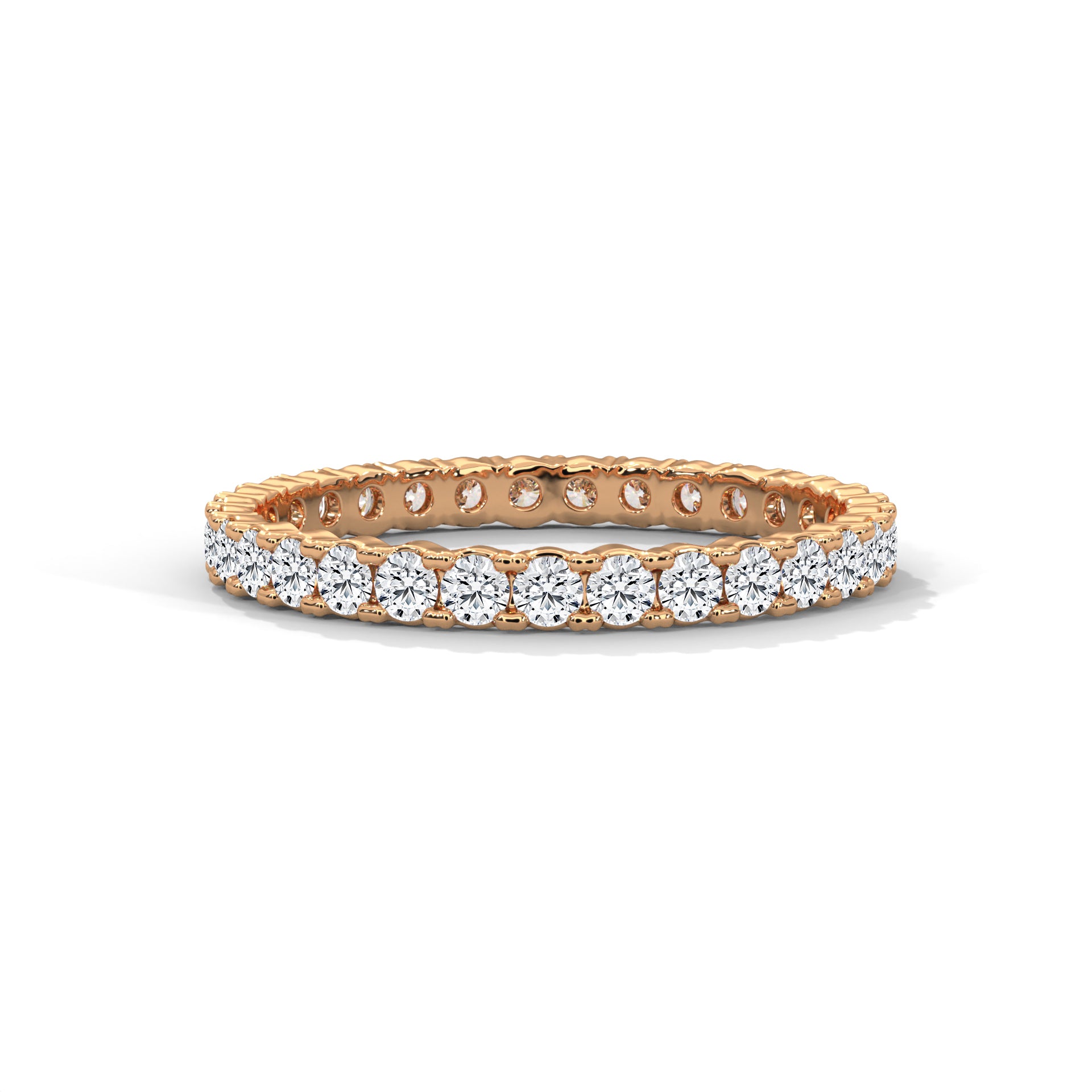 Endless Brilliance: Full-Eternity Round Diamond Gold Band | 1.09 CTW