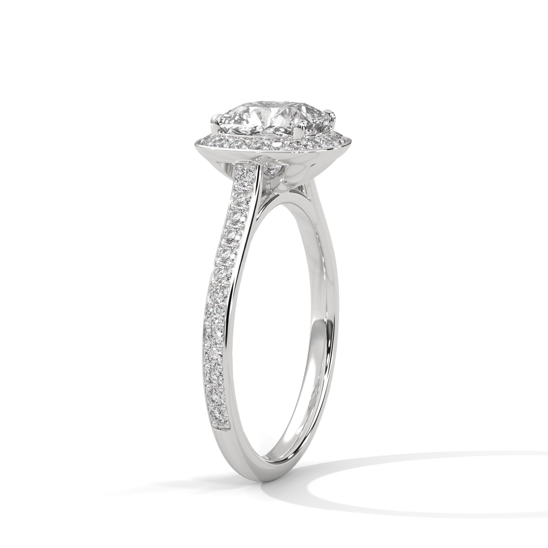 Grandeur Halo 3 CT Cushion-Cut Lab Grown Diamond Ring | 3.42 CTW