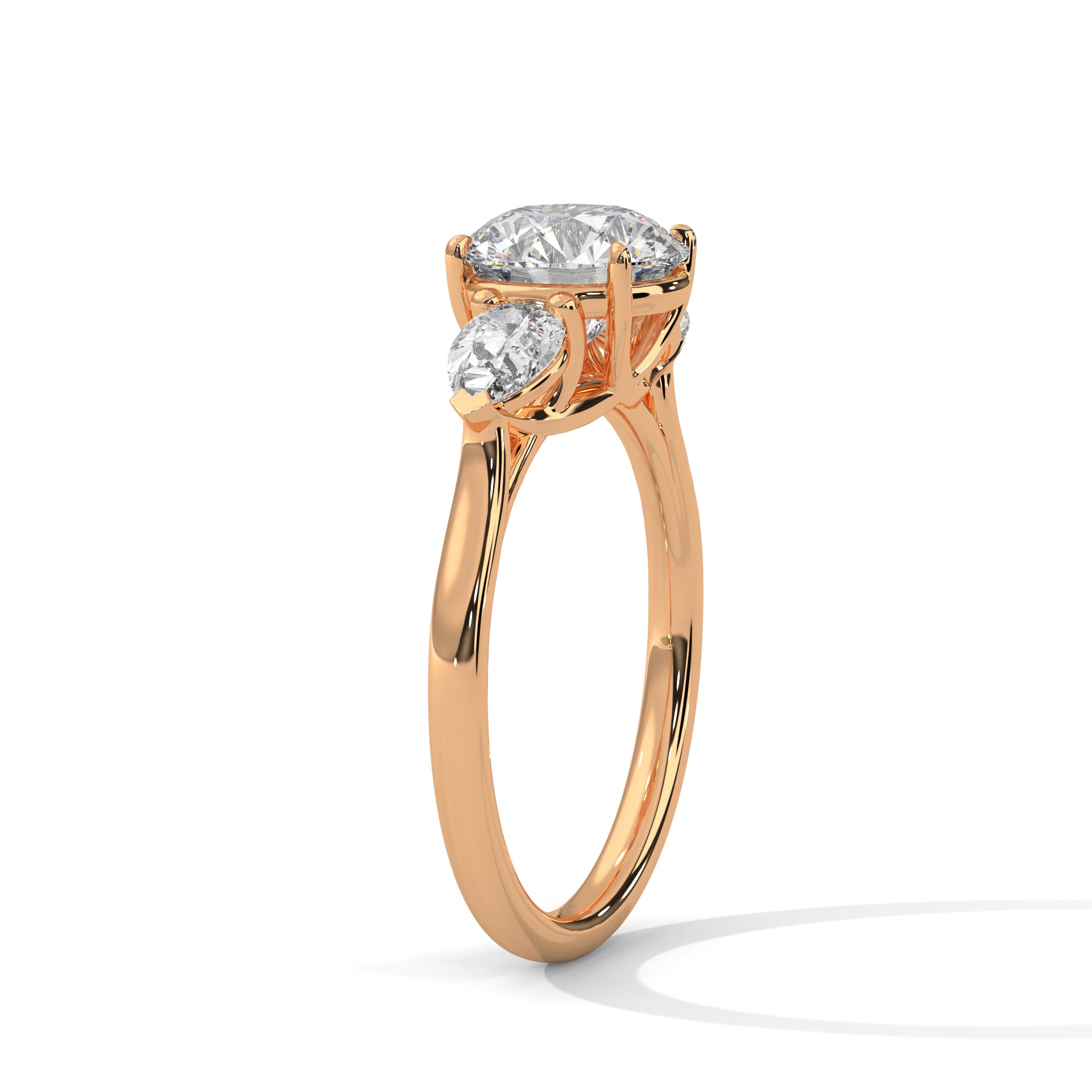 Dahlia 1ct Round Lab-Grown Diamond Three-Stone Engagement Ring | 2.00 CTW
