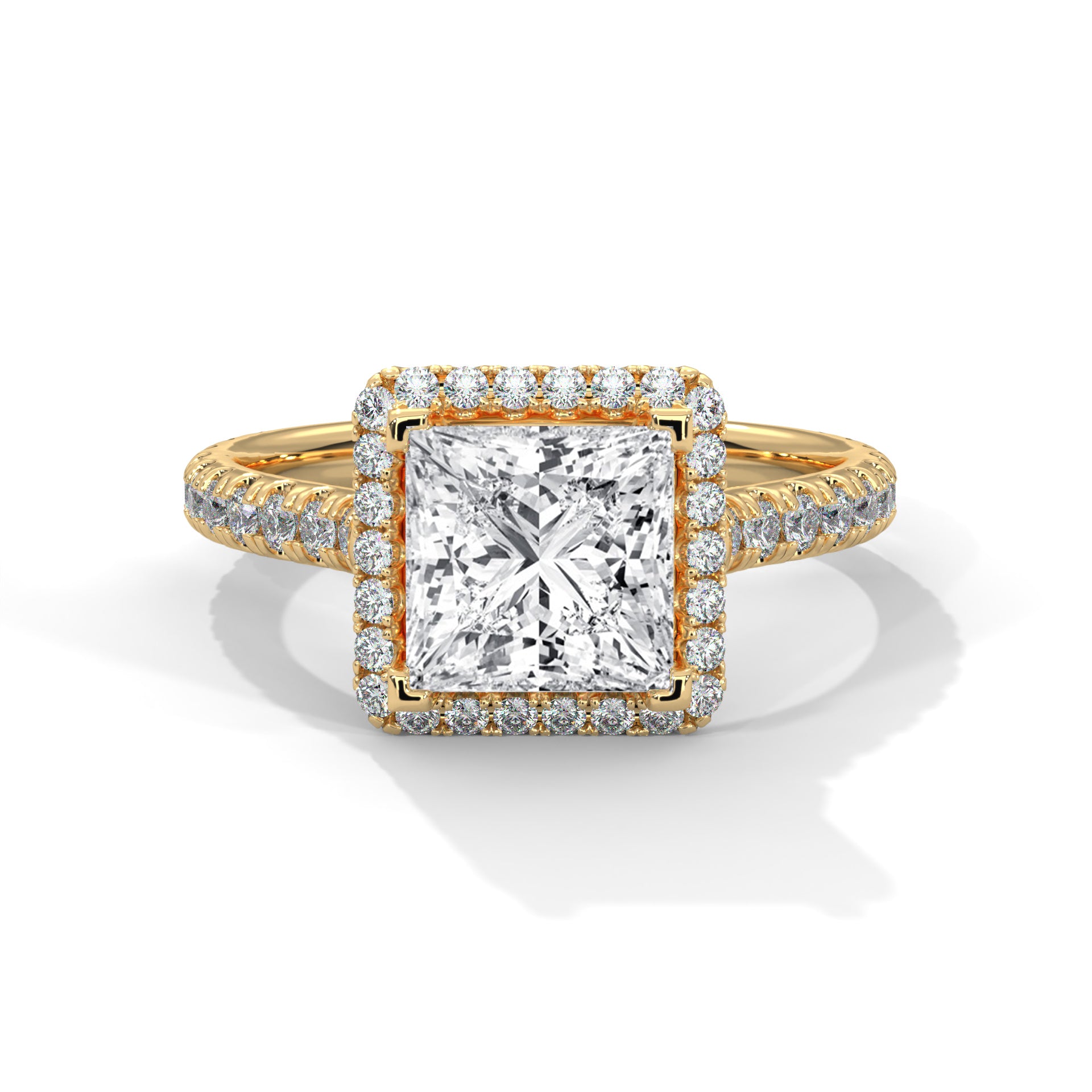 Princess-Cut 3 CTW Halo Lab Grown Diamond Ring | 3.57 CTW