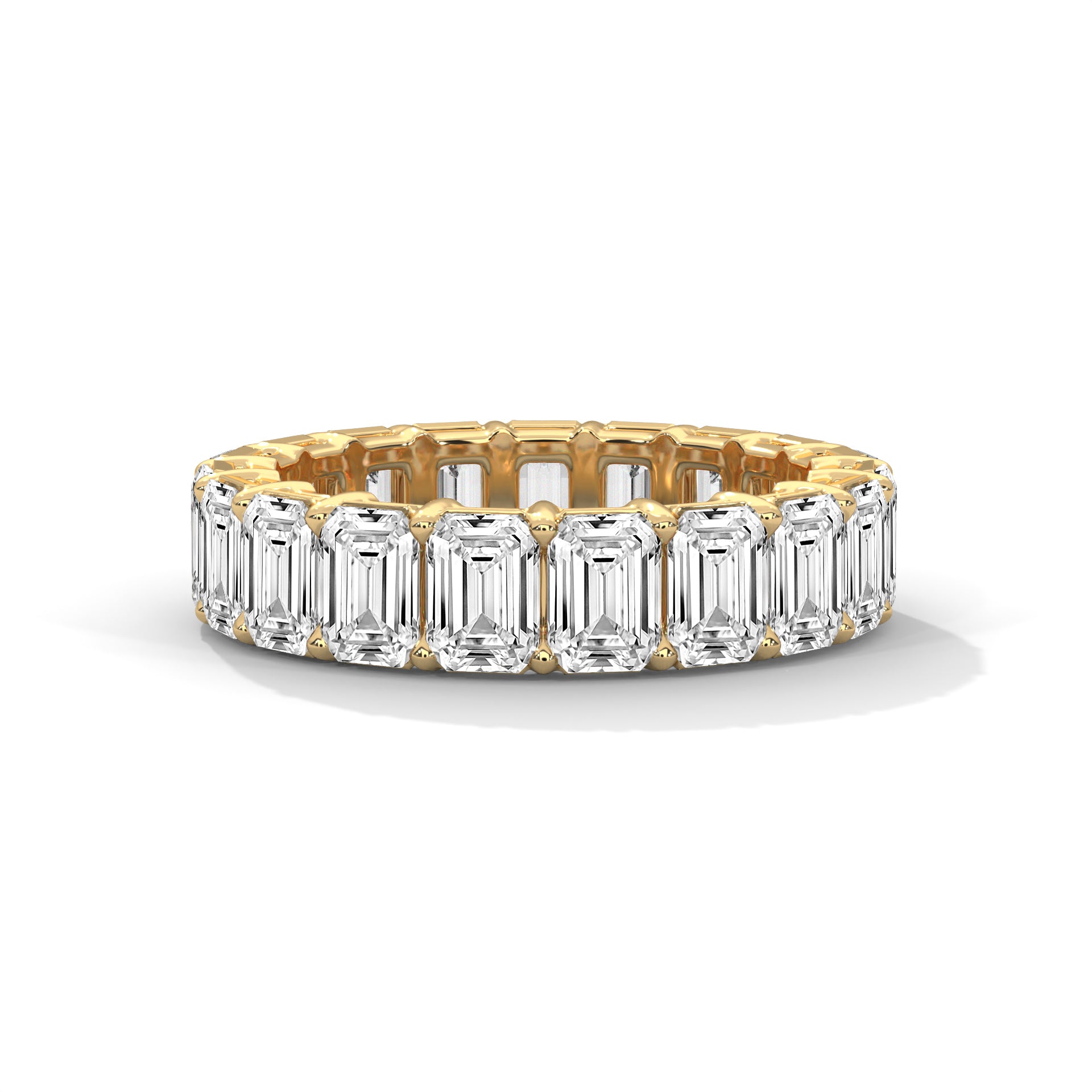 Luxury Emerald Lab-Grown Diamond Gold Eternity Band | 4.75 CTW
